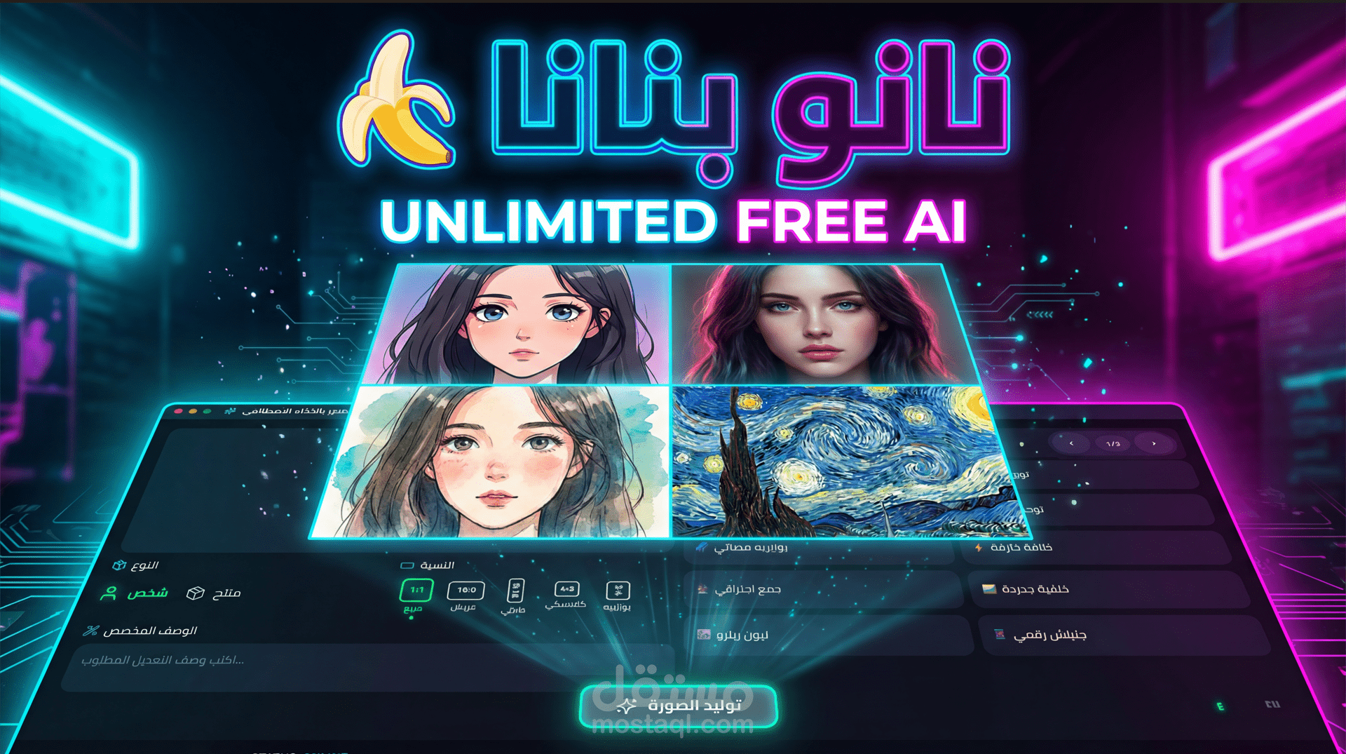 أداة تعديل وإنشاء صور بالذكاء الاصطناعي (بدون حدود، مجانية 100%)