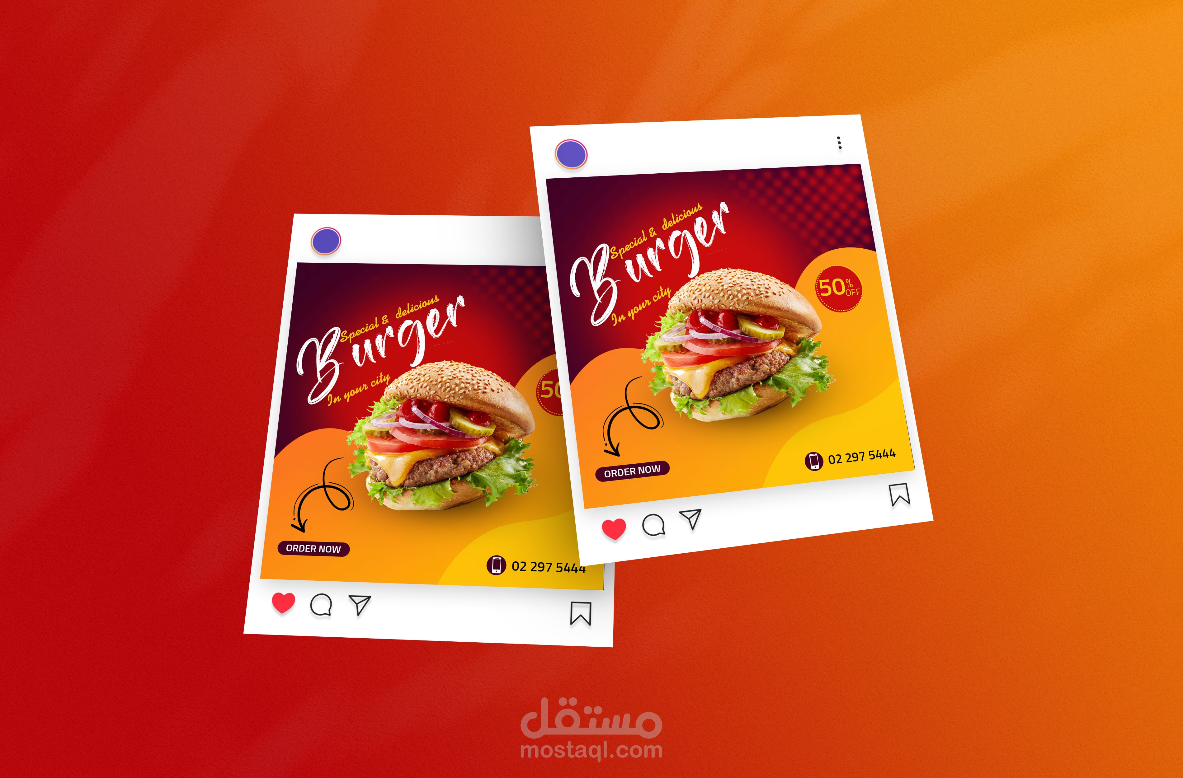 تصميم سوشيال ميديا لمطعم