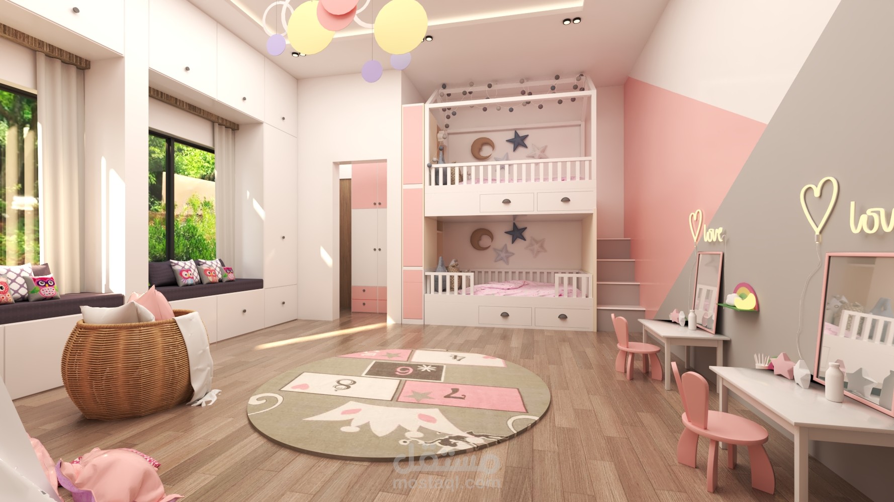 غرفة نوم اطفال (بنات) مدينة الرياض