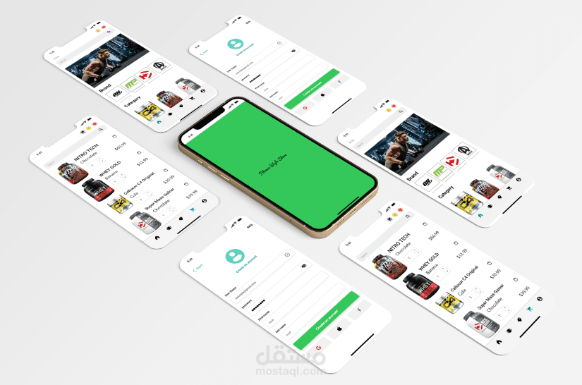 تطبيق موبايل للبيع المكملات الرياضية