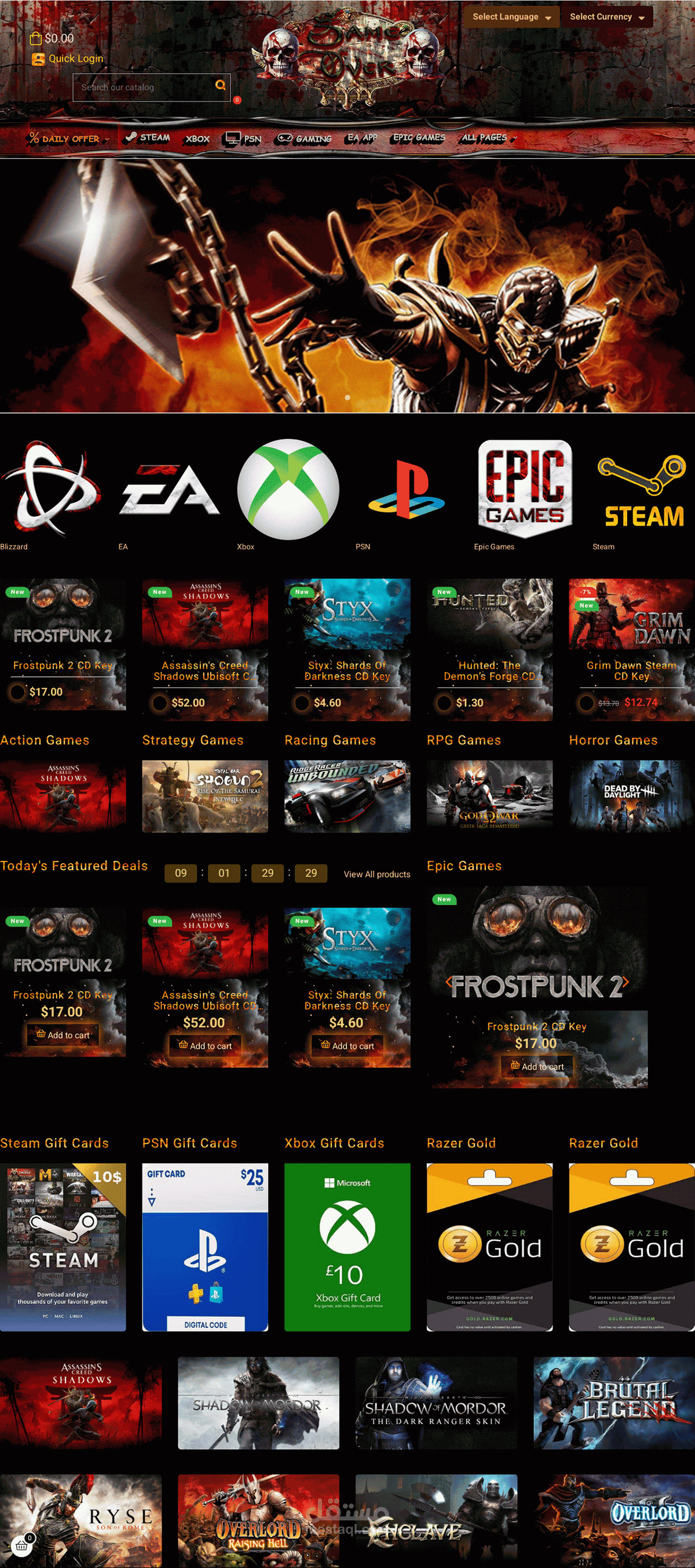 Video Games - GameOver Prestashop Template Design By PmShop