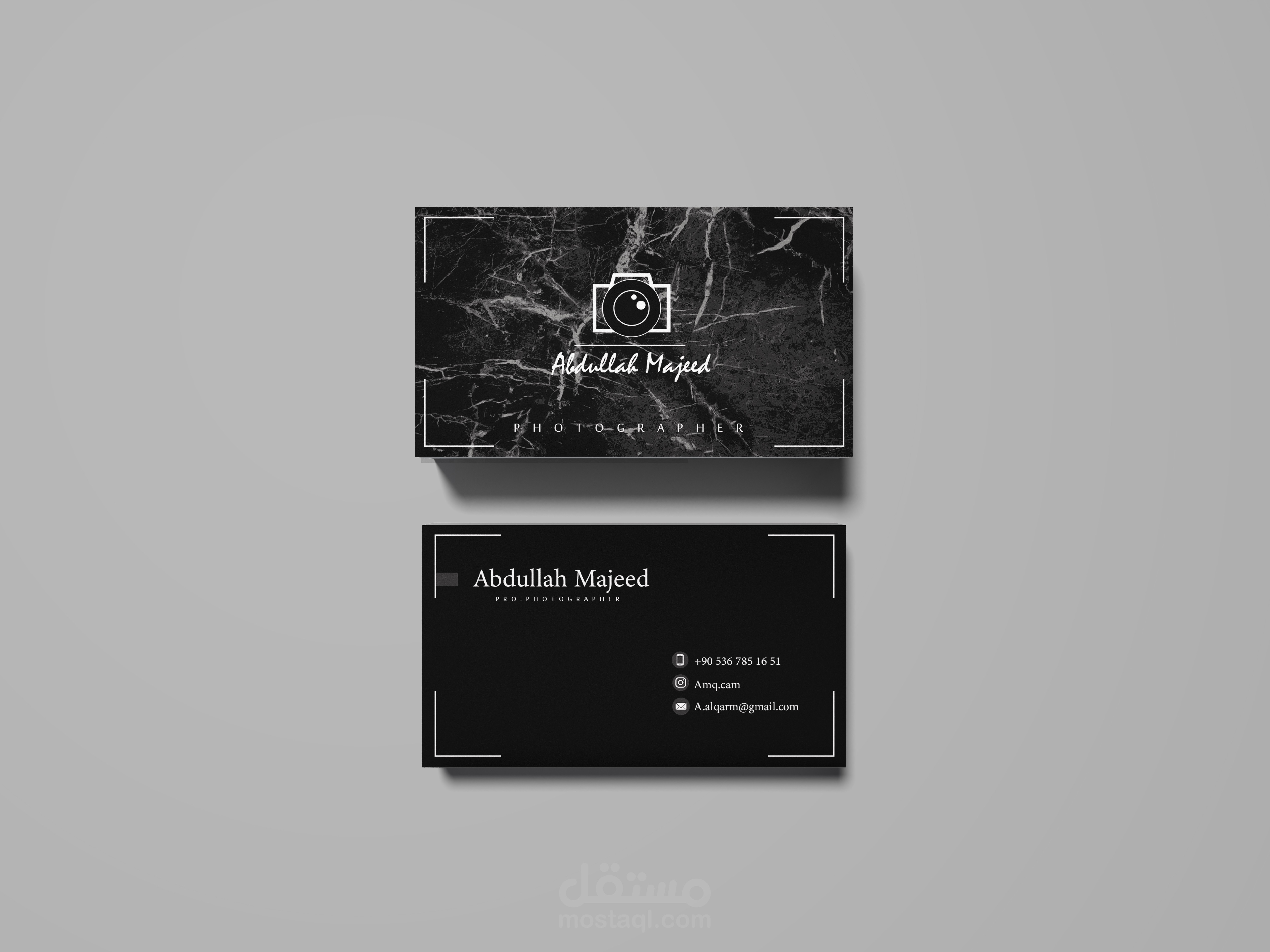 بزنس كارد كلاسيك لمصور فوتوغرافي