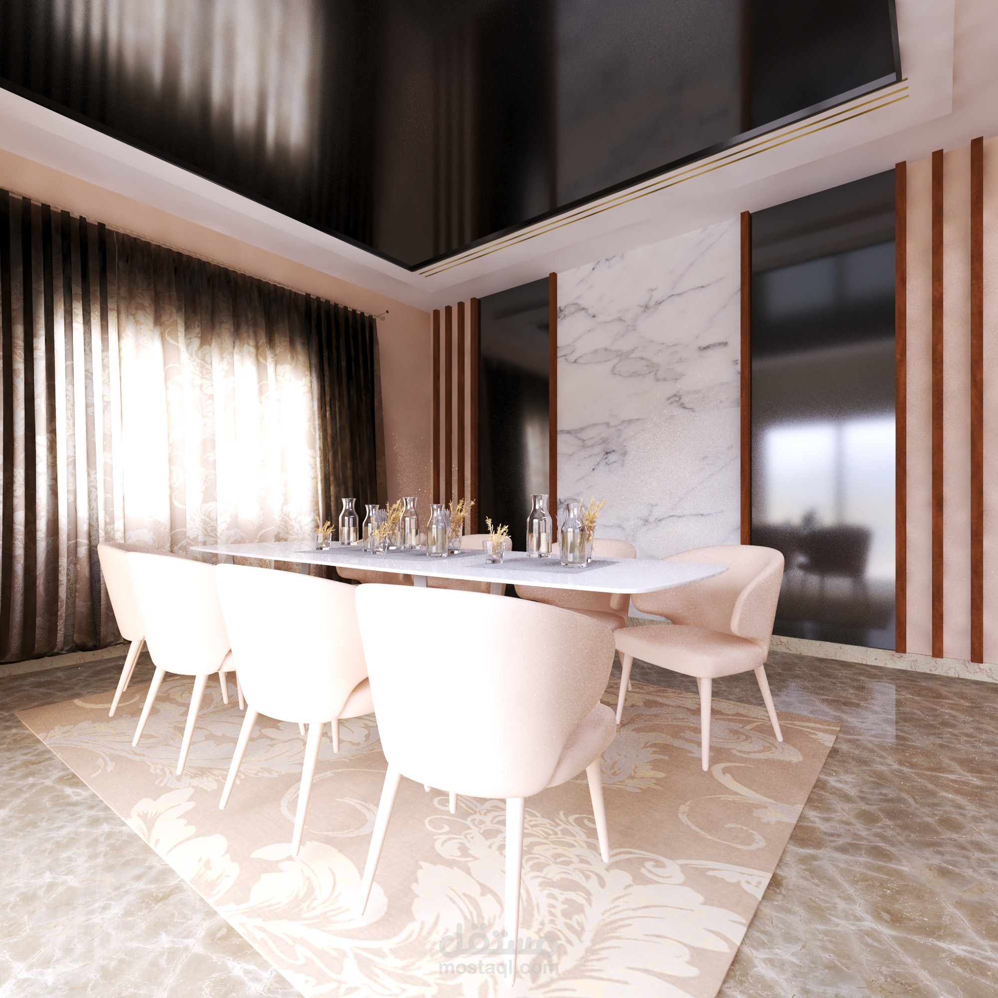 تصميم غرفة طعام لشقة سكنية