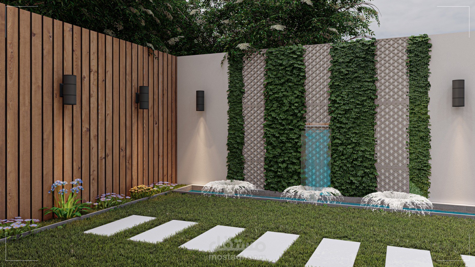 تصميم شلال مائي