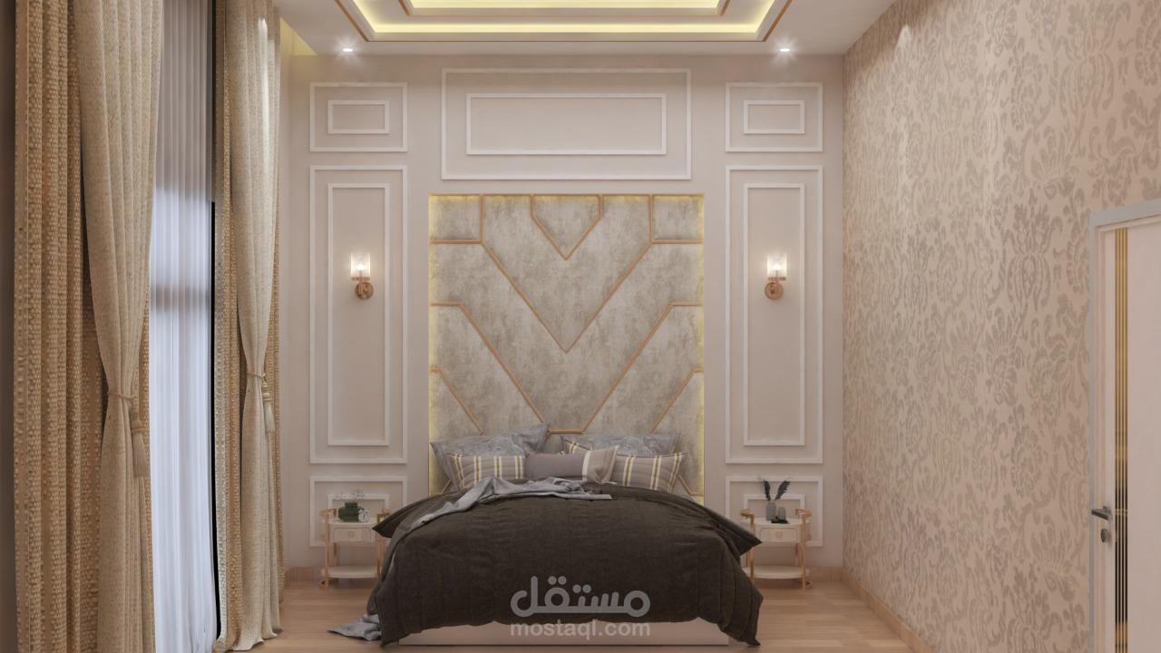 تصميم غرفة نوم رئيسية في الكويت