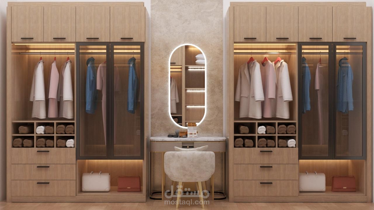 تصميم غرفة ملابس في الكويت