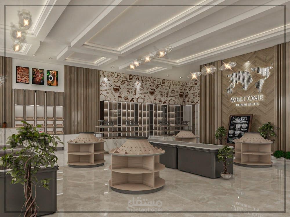 تصميم داخلي محل قهوة ومكسرات