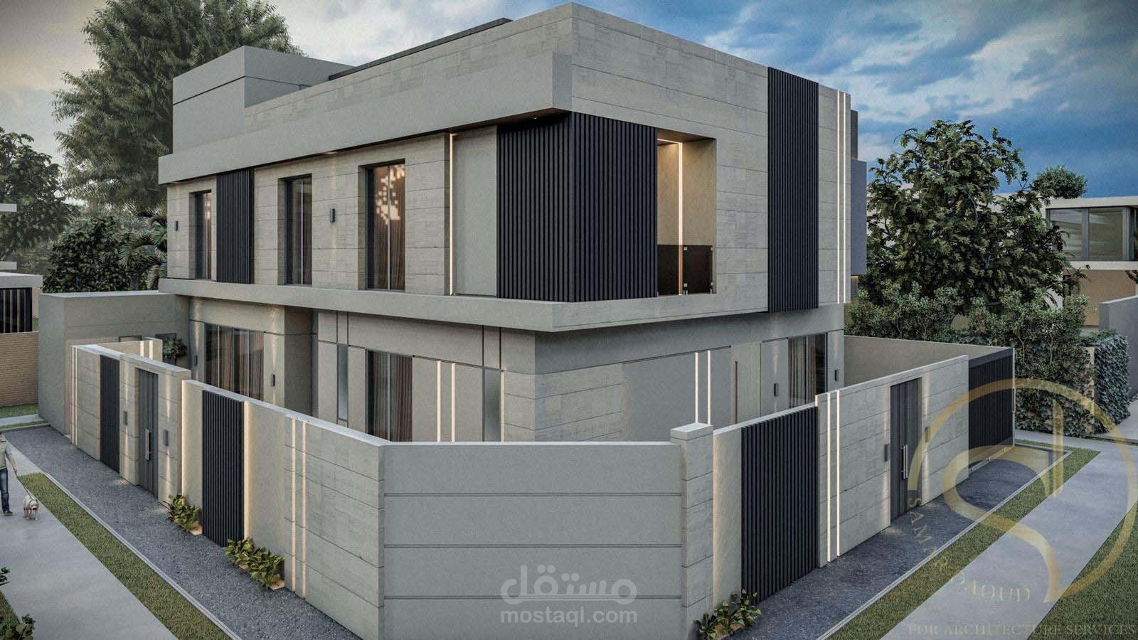 تصميم معماري متكامل فيلا في الرياض ( مودرن )