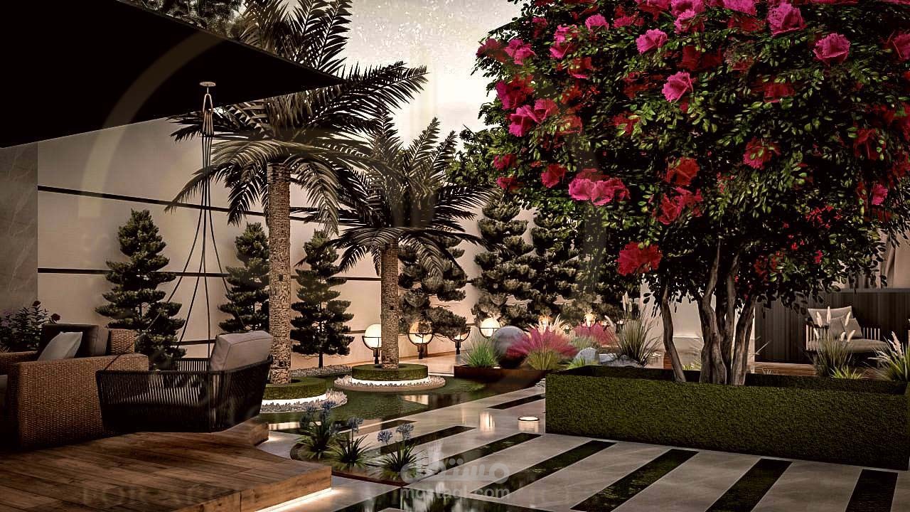 تصميم معماري متكامل حديقة فيلا خاصة في السعودية