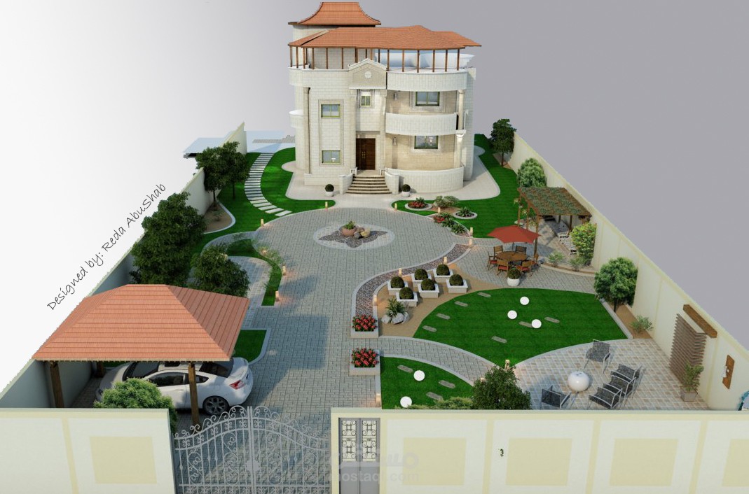 تصميم حديقة لفلة قائمة