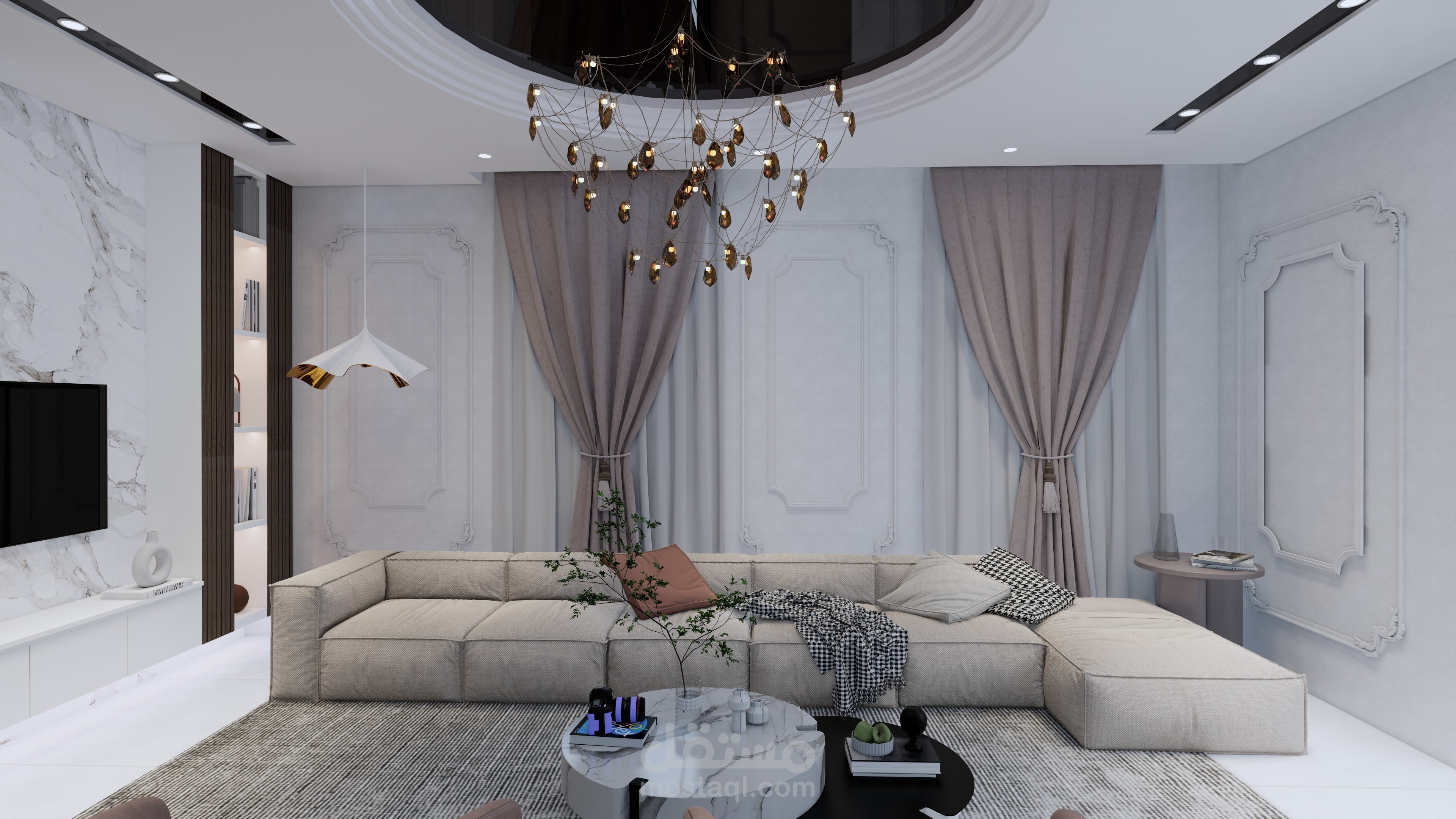 تصميم داخلي لصالون