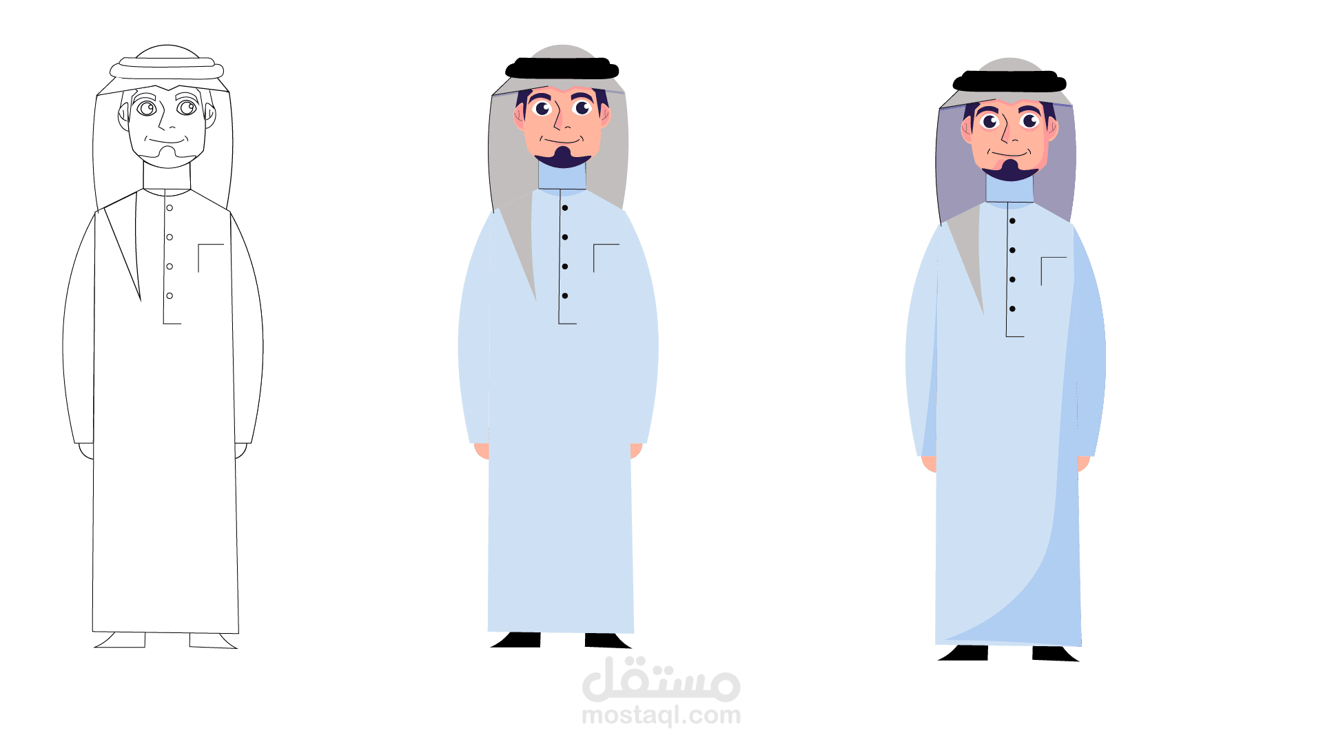 شخصية كرتونية بهيأة سعودية جميلة ورائعة