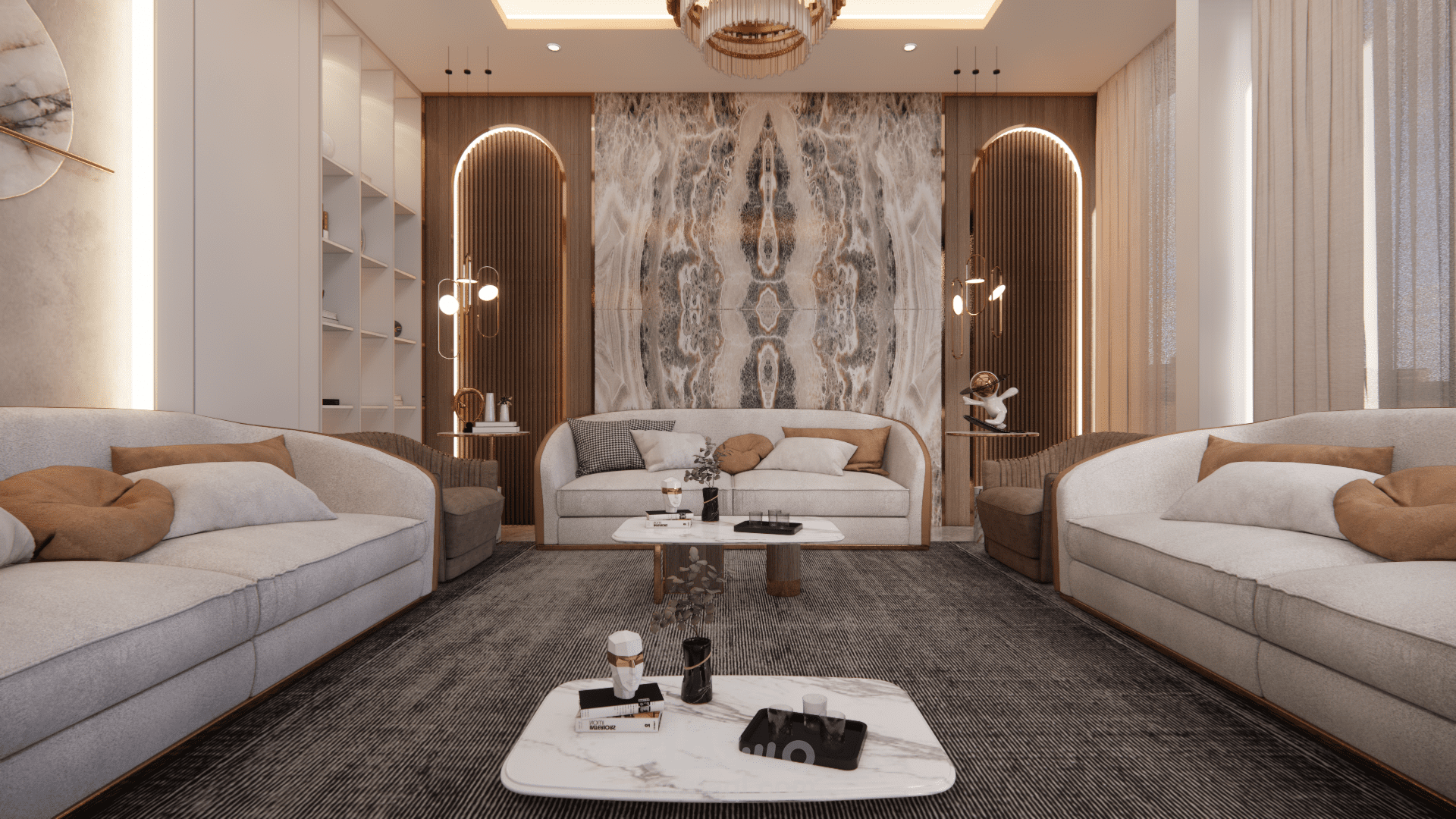 تصميم داخلي لفيلا داخل السعودية بطراز حديث