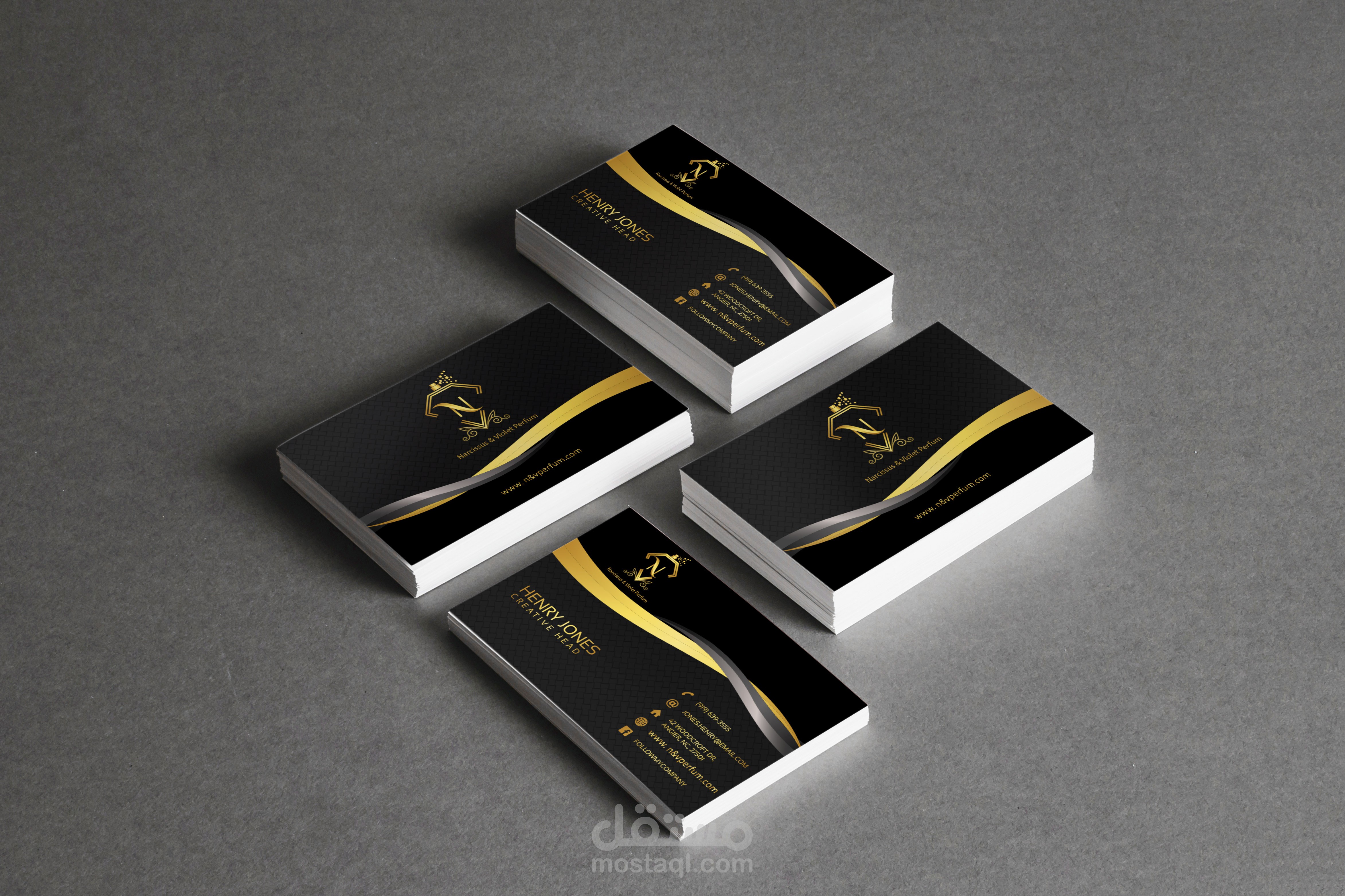 بزنس كارد و a4 والمظروف