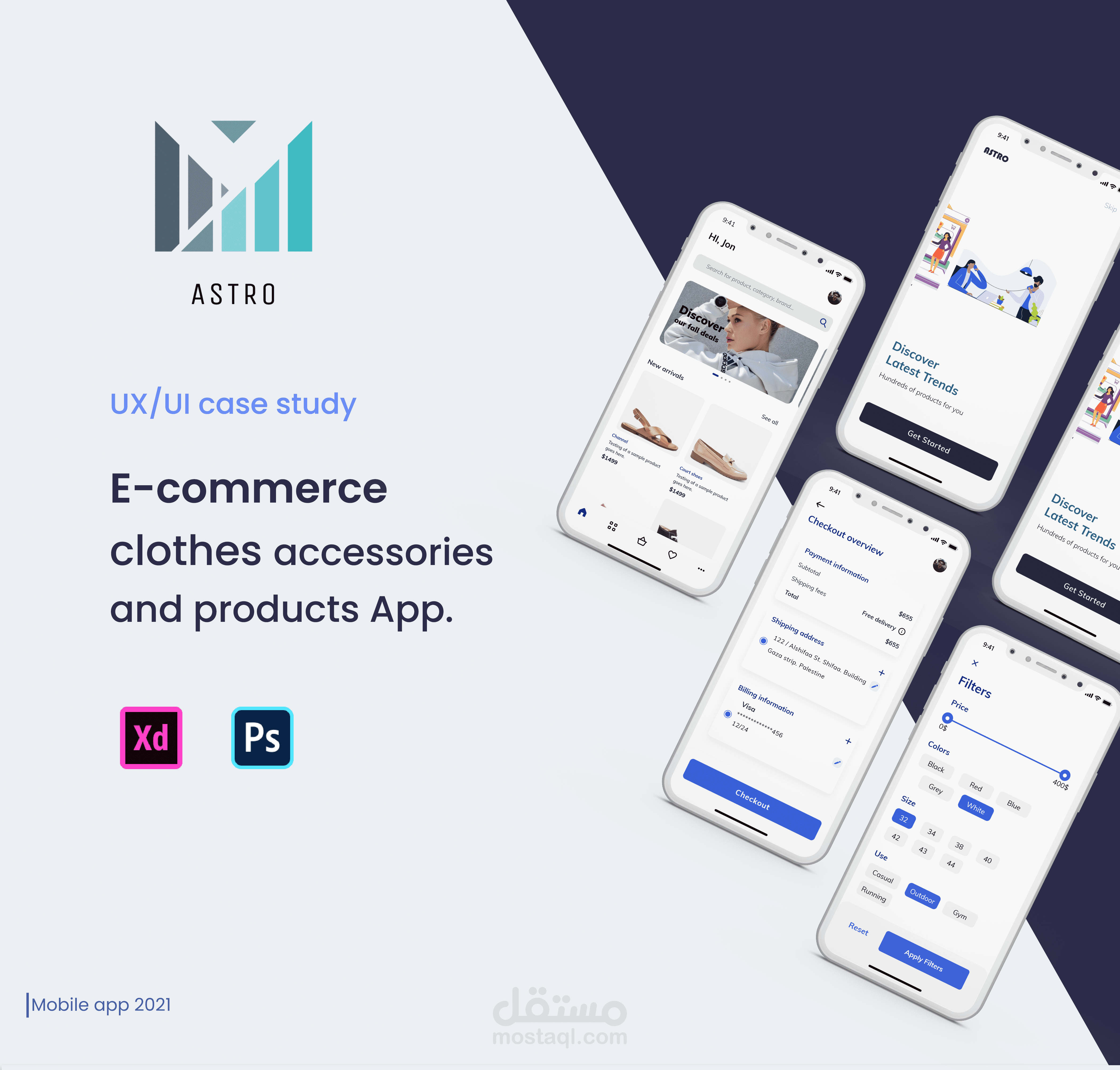 UI/UX Online shopping app & case study design