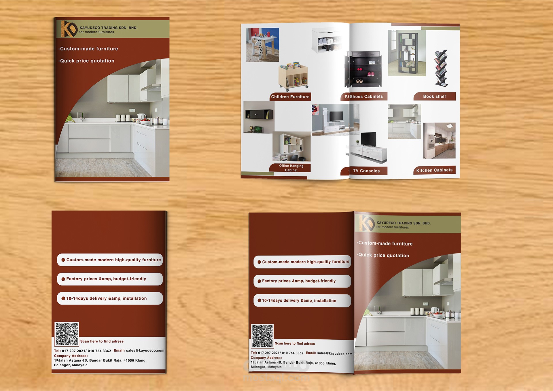 A4 flyer of Kayudeco company for modern furniture