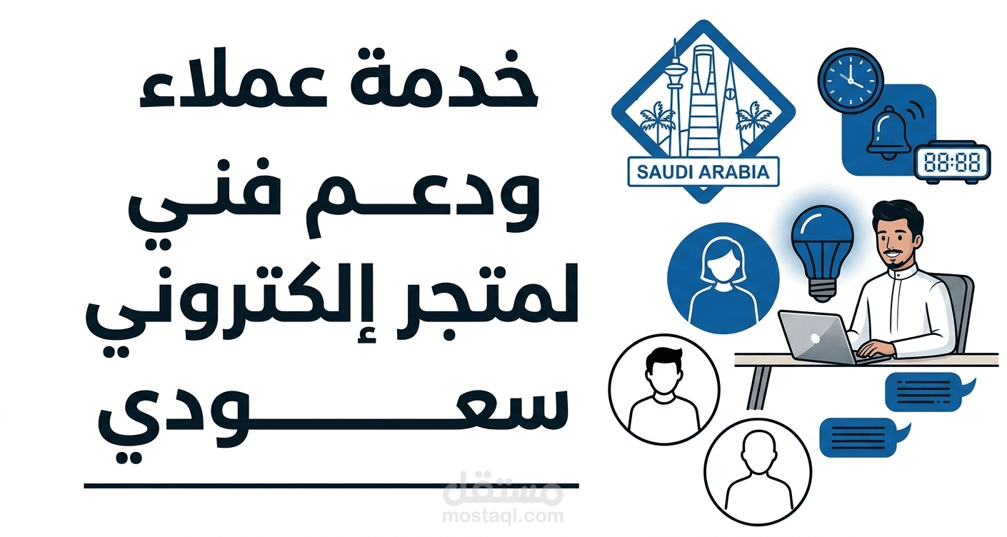 موظف خدمة عملاء ودعم فني متجر إلكتروني سعودي