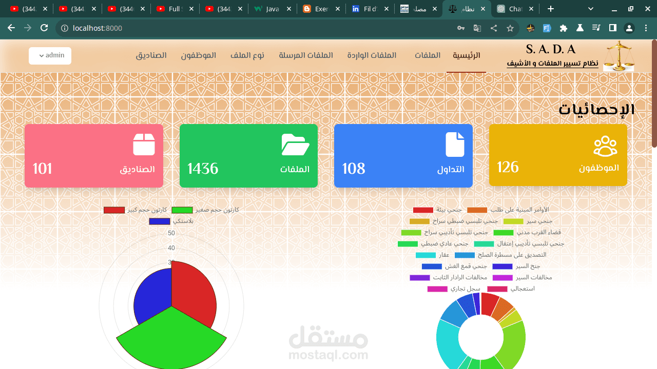 تطبيق إدارة الملفات والأرشيف داخل المحكمة الابتدائية