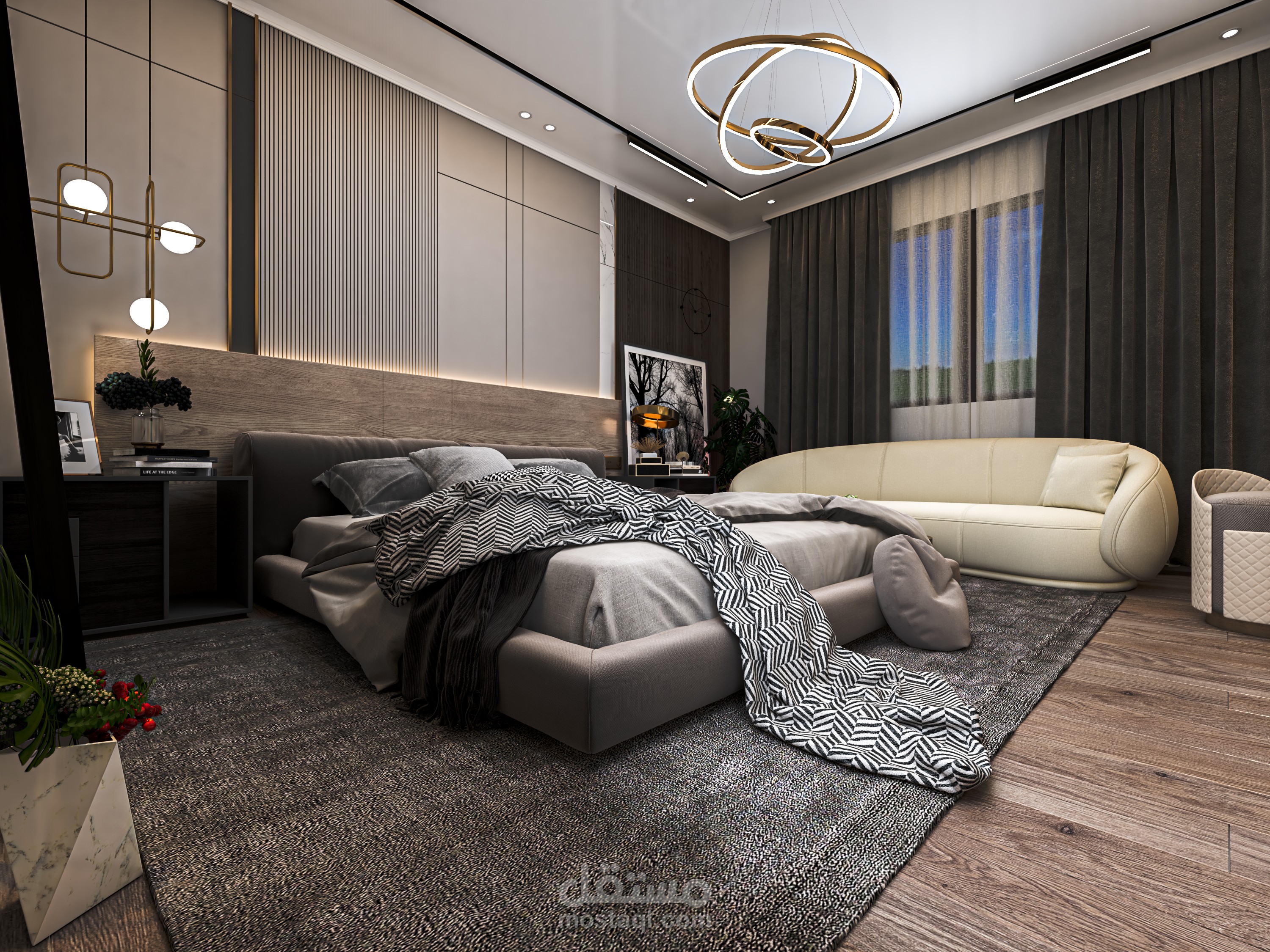 غرفة نوم لفيلا ب 6 اكتوبر