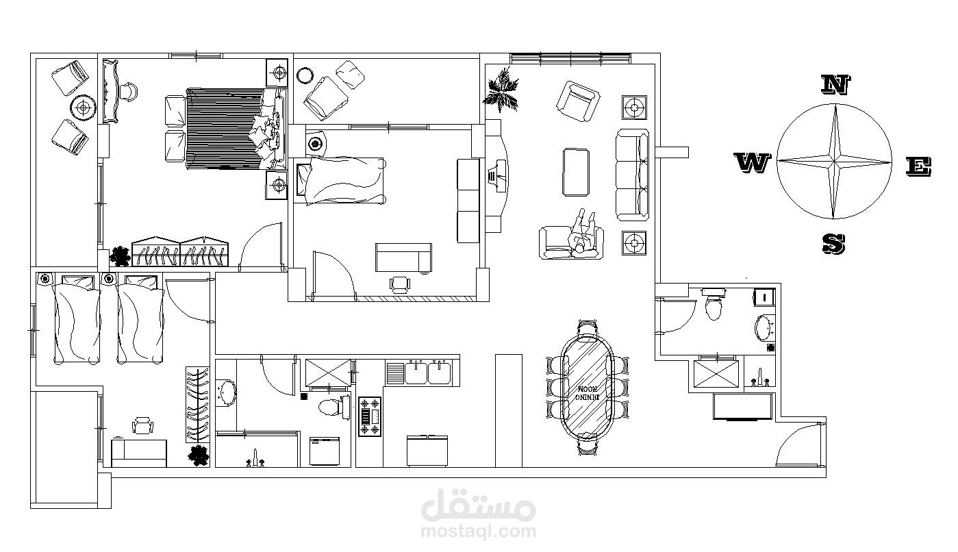 تصميم شقه 2D & 3D