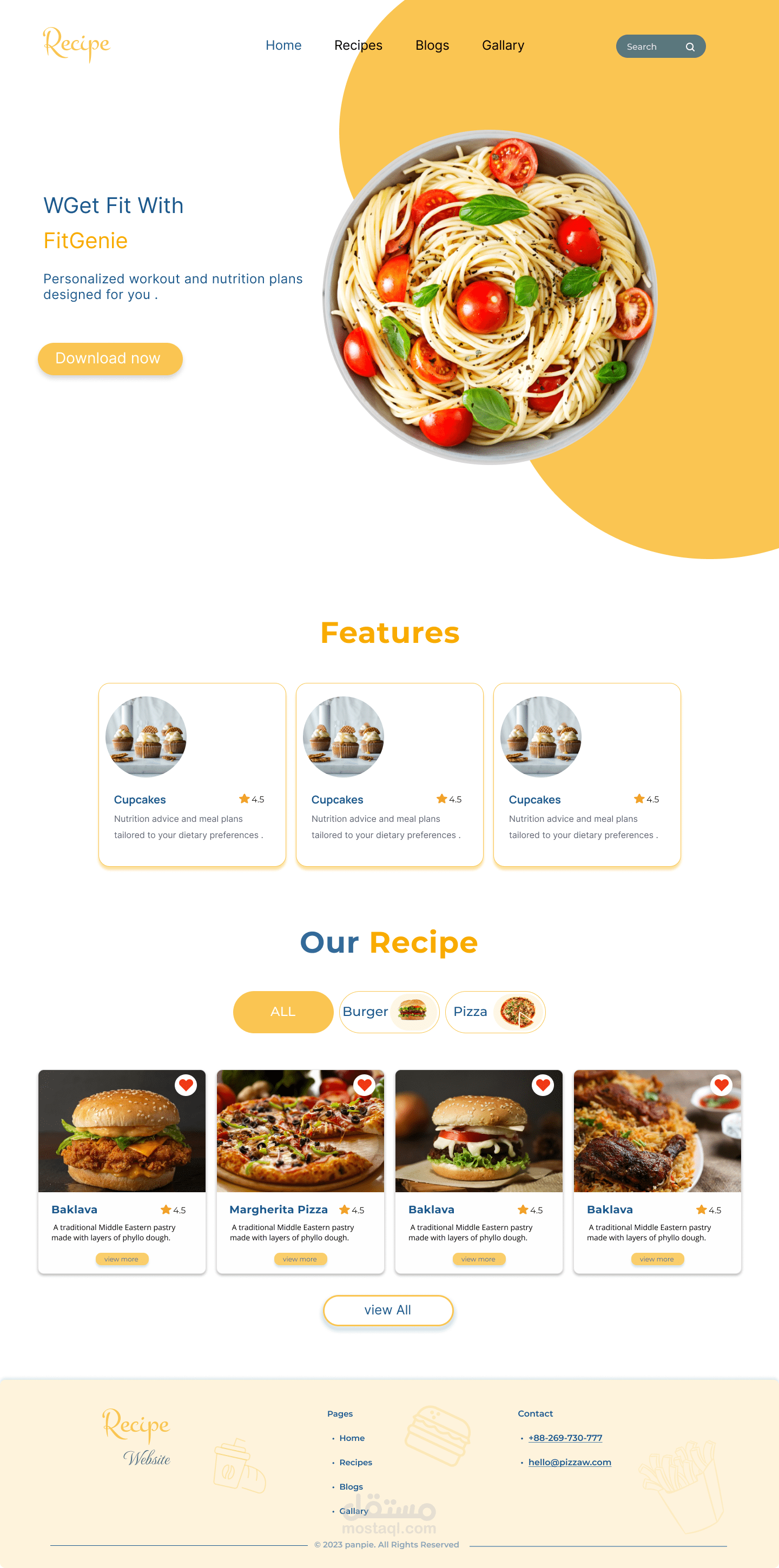تصميم وصفات الطعام  #figma ثم برمجتها html css