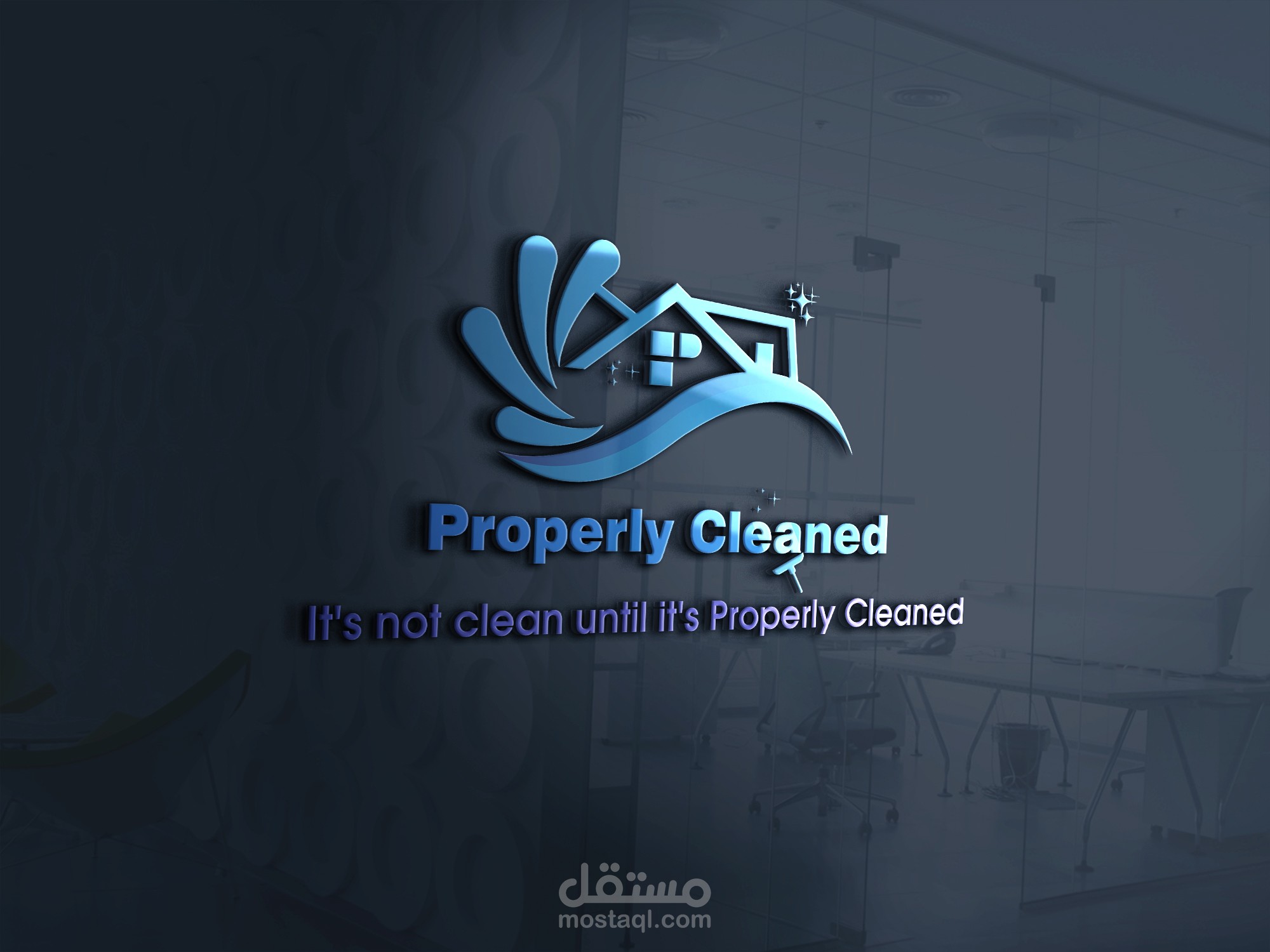 شعار لشركة تنظيف منازل