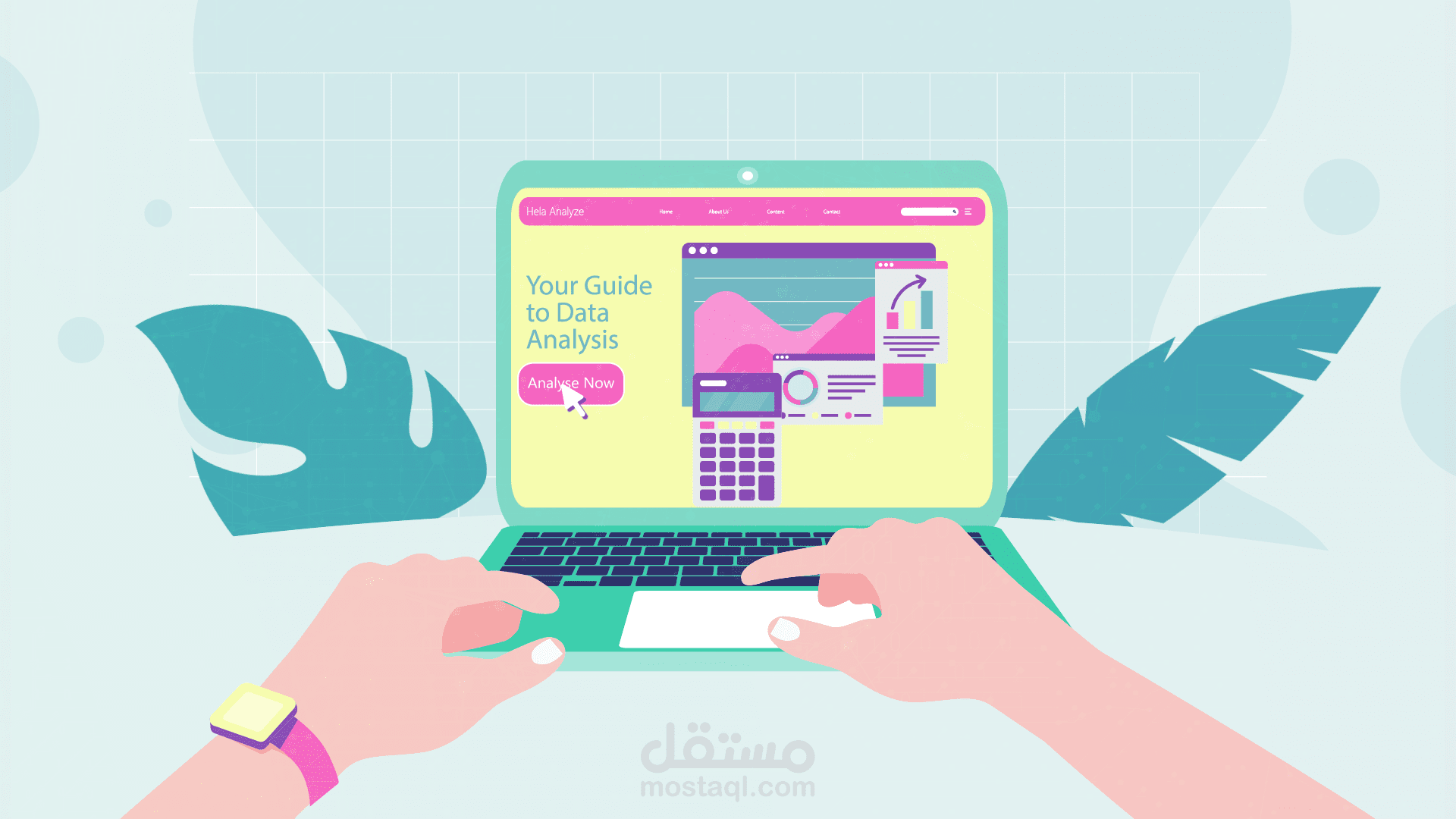 فيديو موشن جرافيك باللغة الانجليزية لمنصة تحليل بيانات