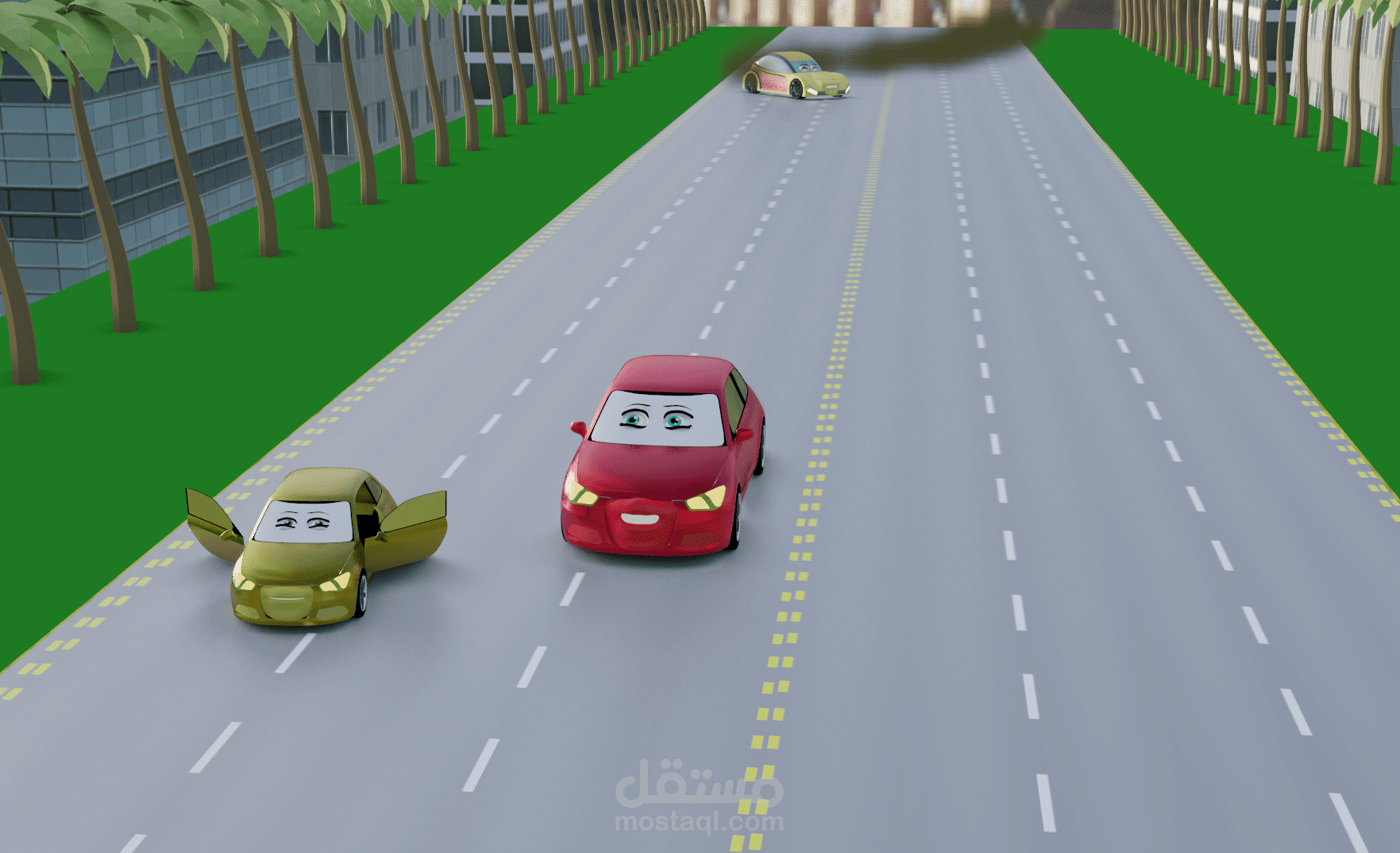 تحريك سيارات كما في فيلم cars