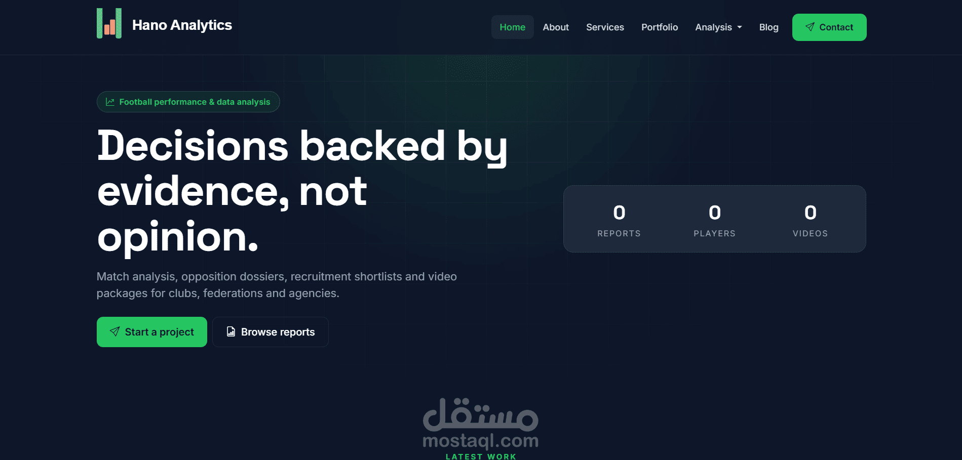 تطوير موقع ويب ديناميكي متكامل مع لوحة تحكم مخصصة (PHP / MySQL) (محلل اداء كرة قدم)