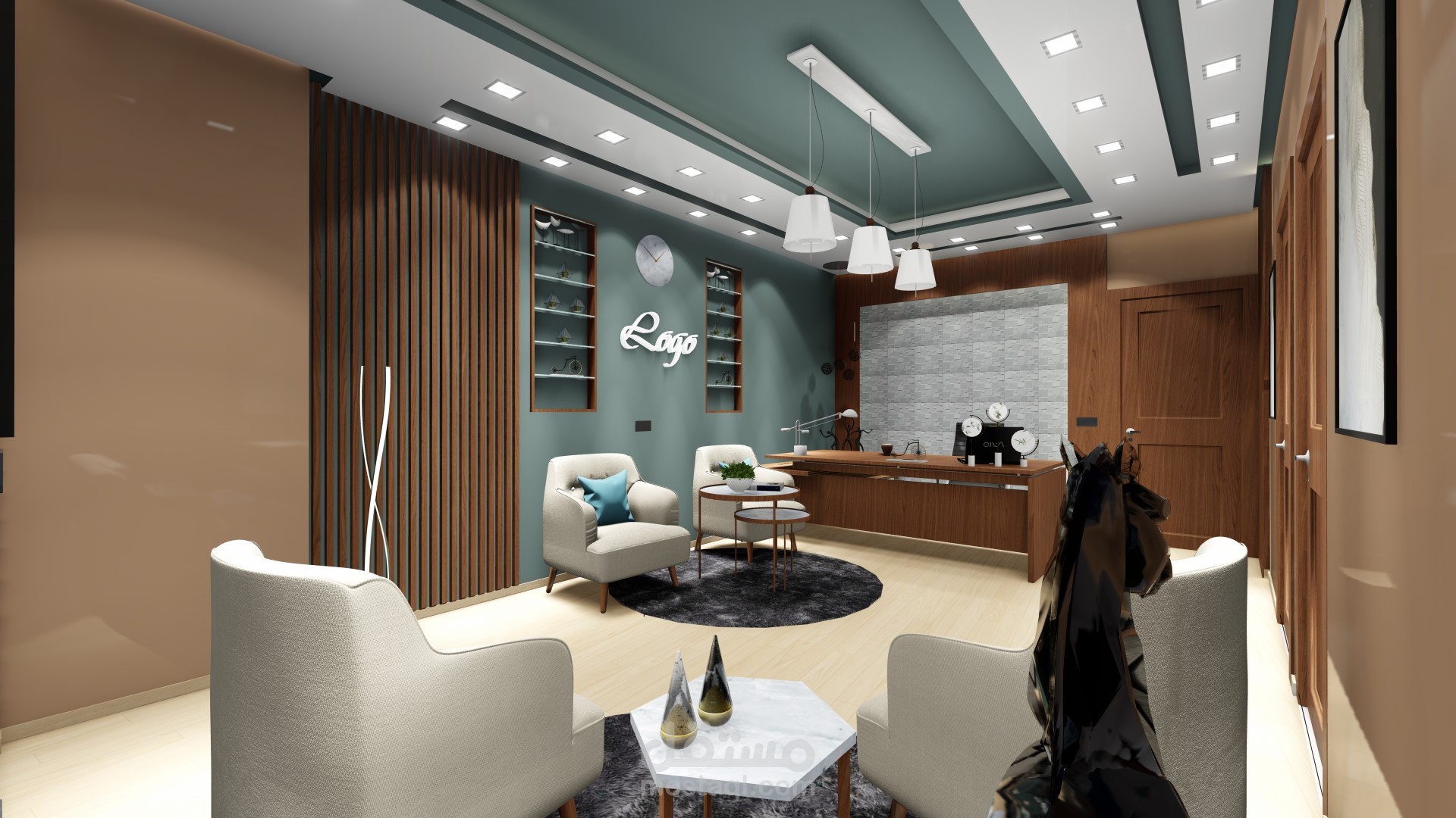 تصميم داخلي لمكتب بالطراز الحديث