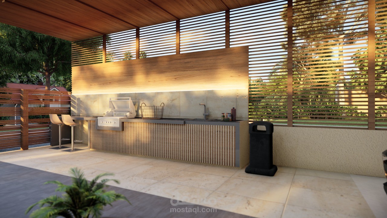 تصميم حديقة خارجية لفيلا