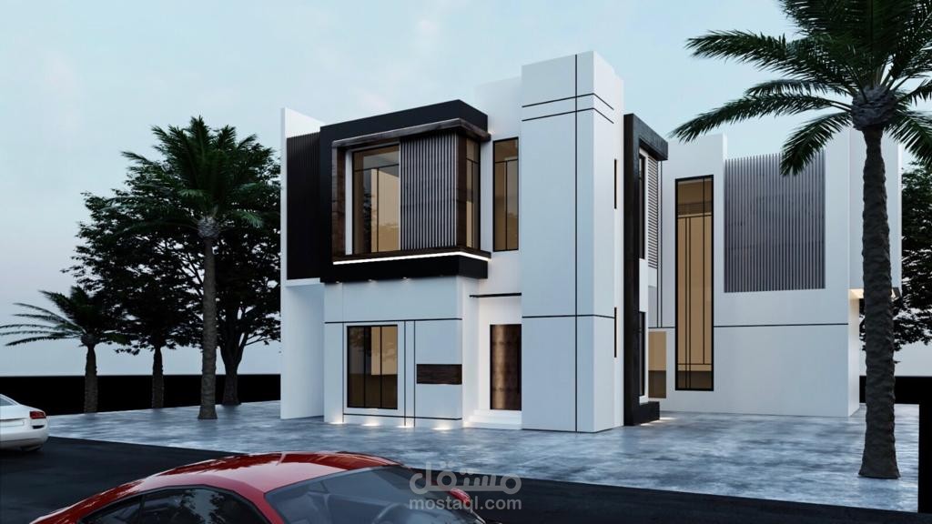 تصميم واجهة مودرن لفيلا