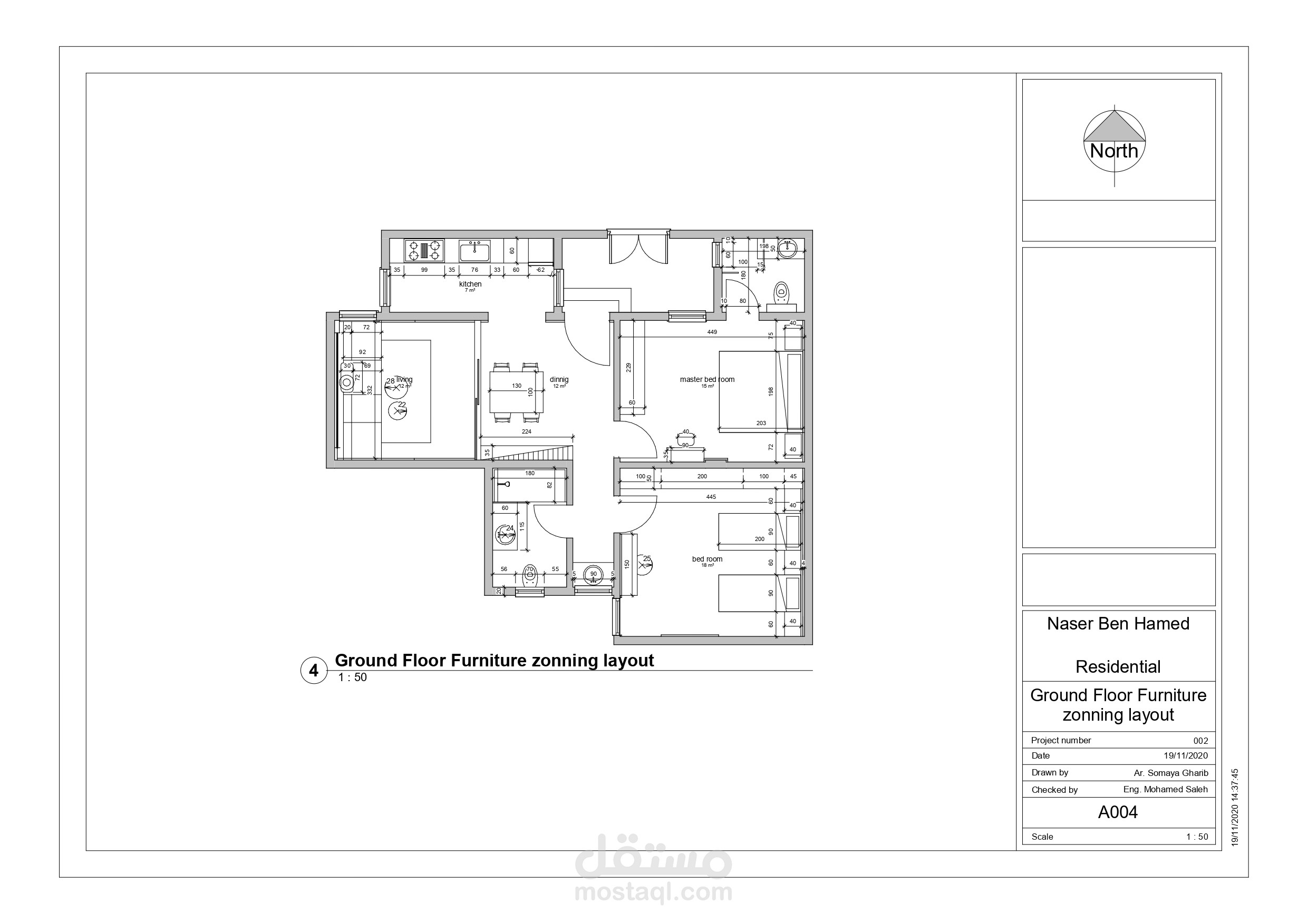 مخططات تنفيذية لتصميم داخلي