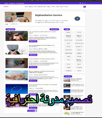 تصميم مدونة احترافية عربي او اجنبى سيو