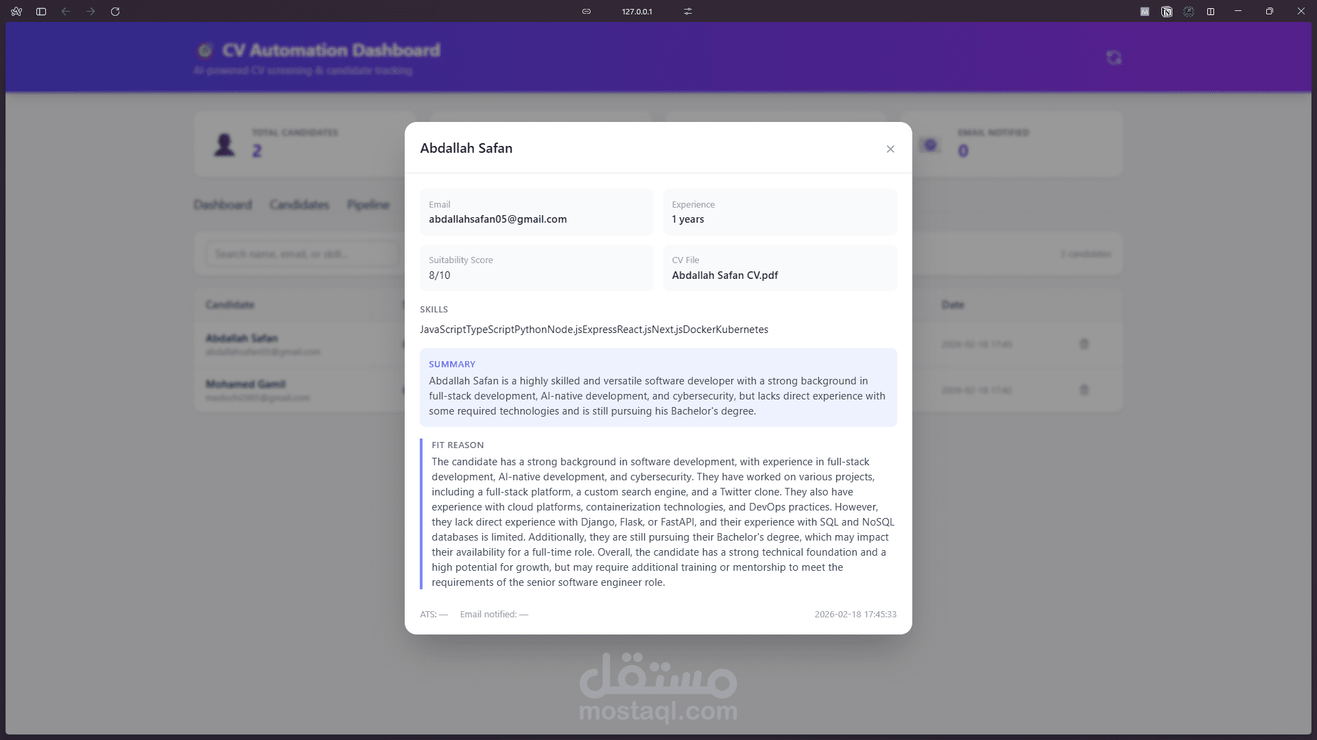نظام ذكاء اصطناعي لفرز وتحليل السير الذاتية تلقائيًا عبر Gmail