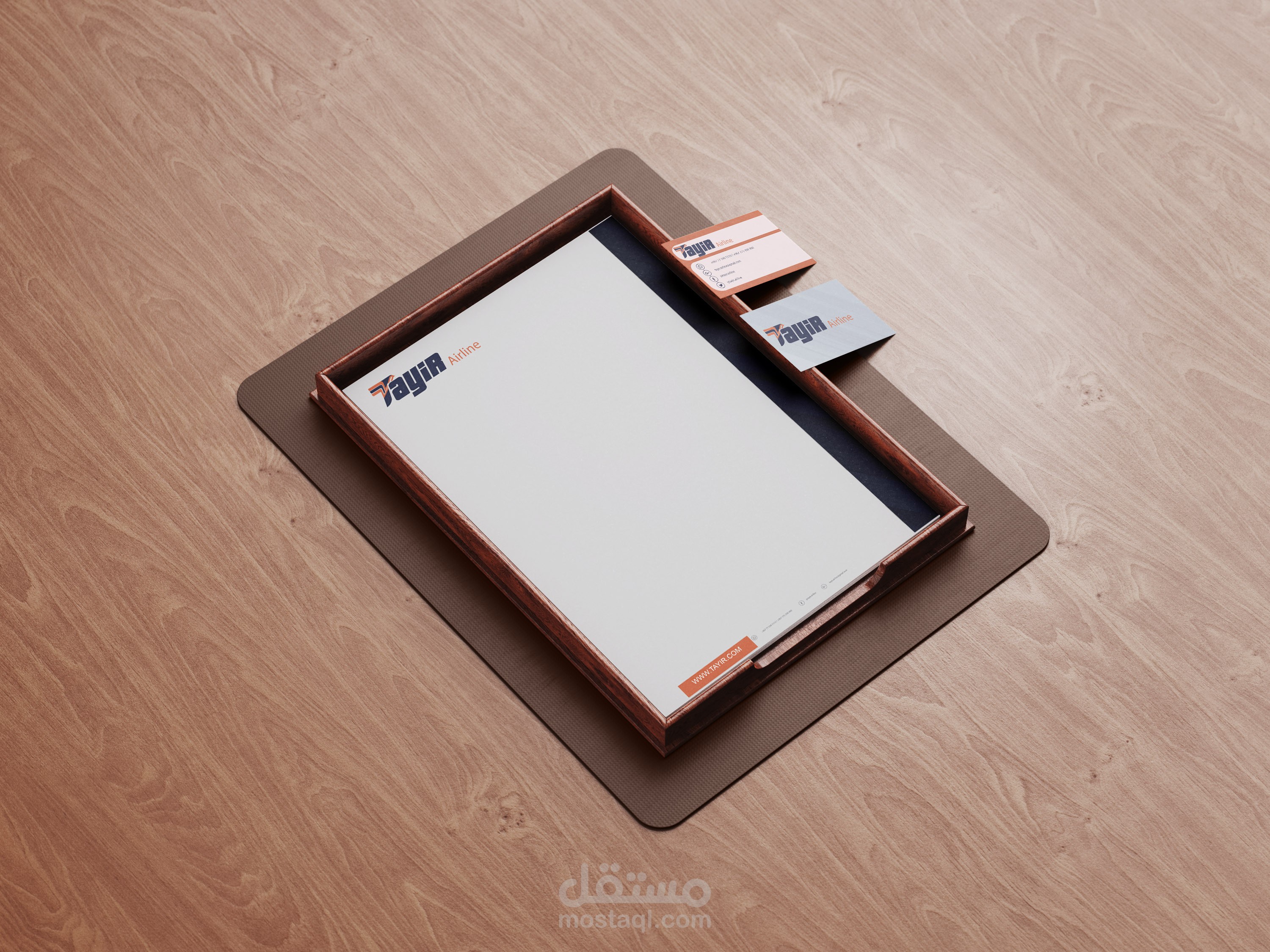 تصميم ورقة مراسلات + كرت  (letterhead+card)