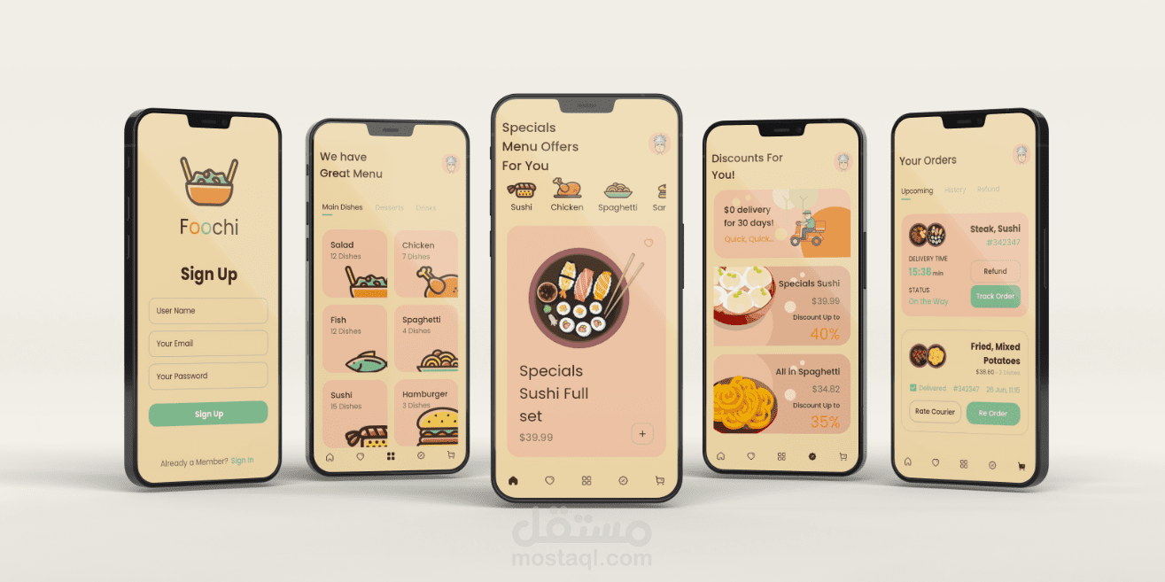 تطبيق Foochi (توصيل طعام)