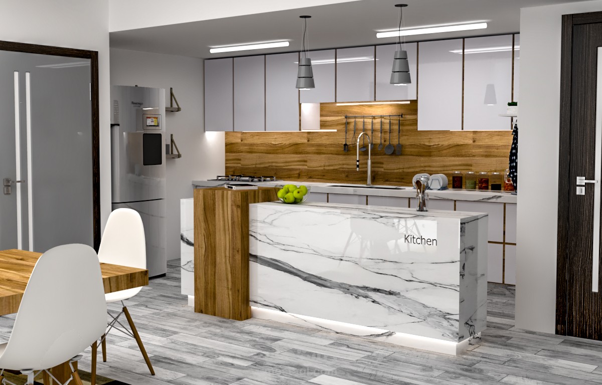 تصمصيم داخلي _ مطبخ خطي