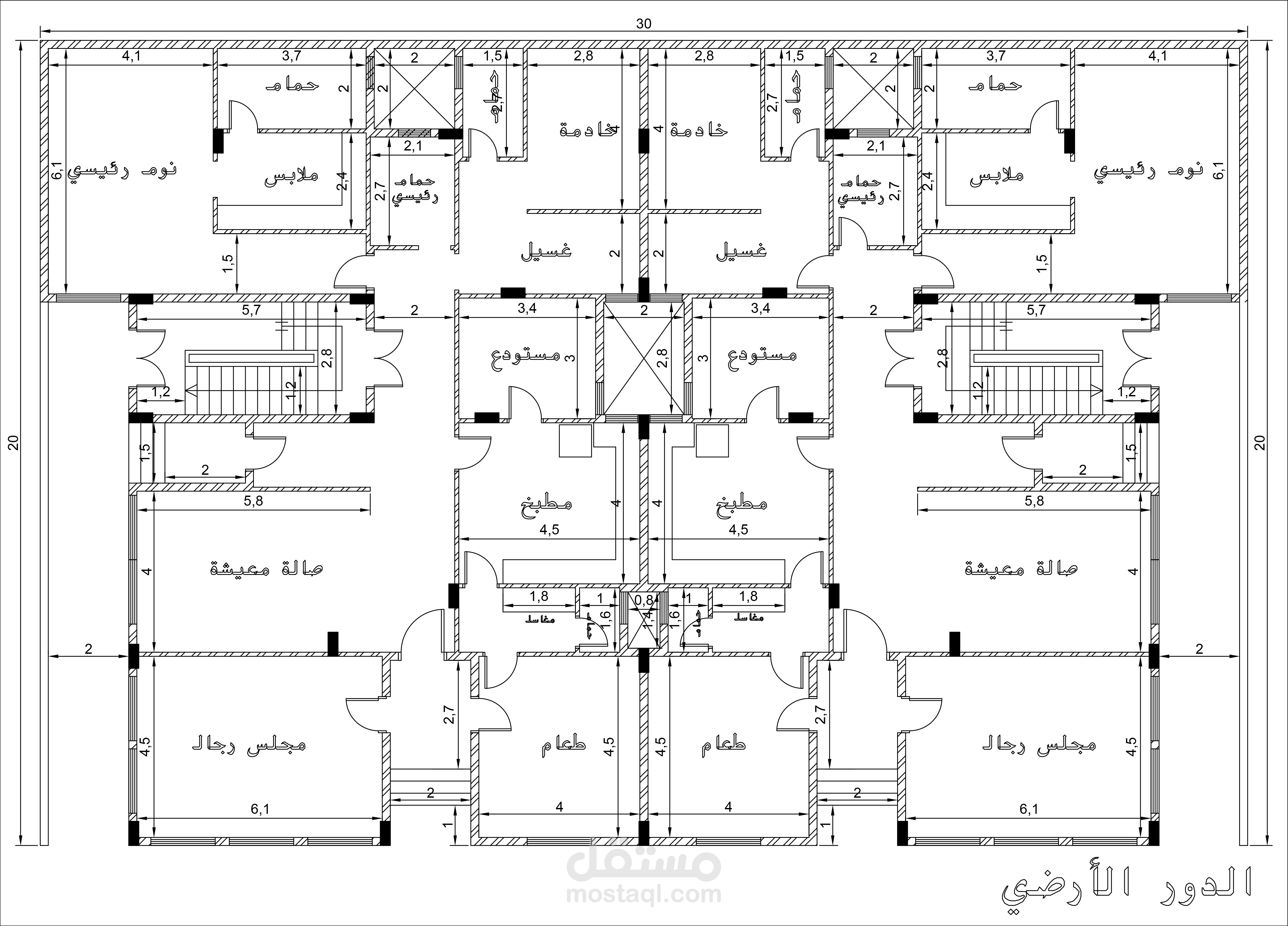 تصميم الفيلا المتلاصقة