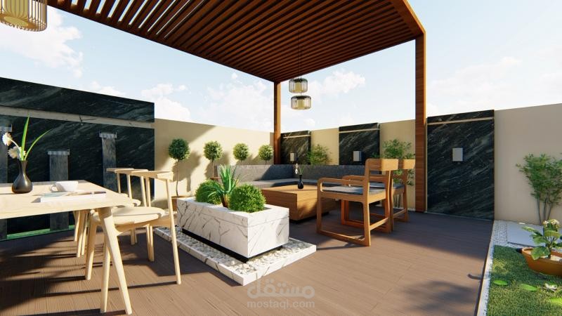 تصميم حديقة سطح