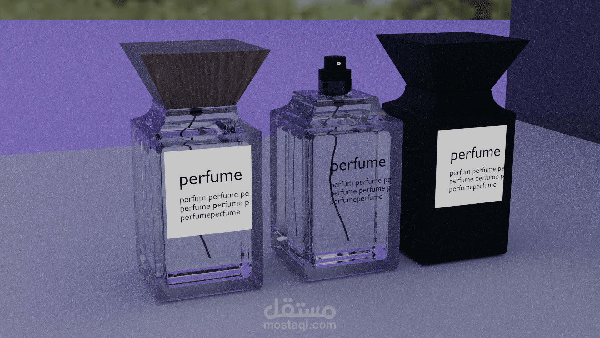 تصميم منتج زجاجة عطر 3d جاهز للطباعة