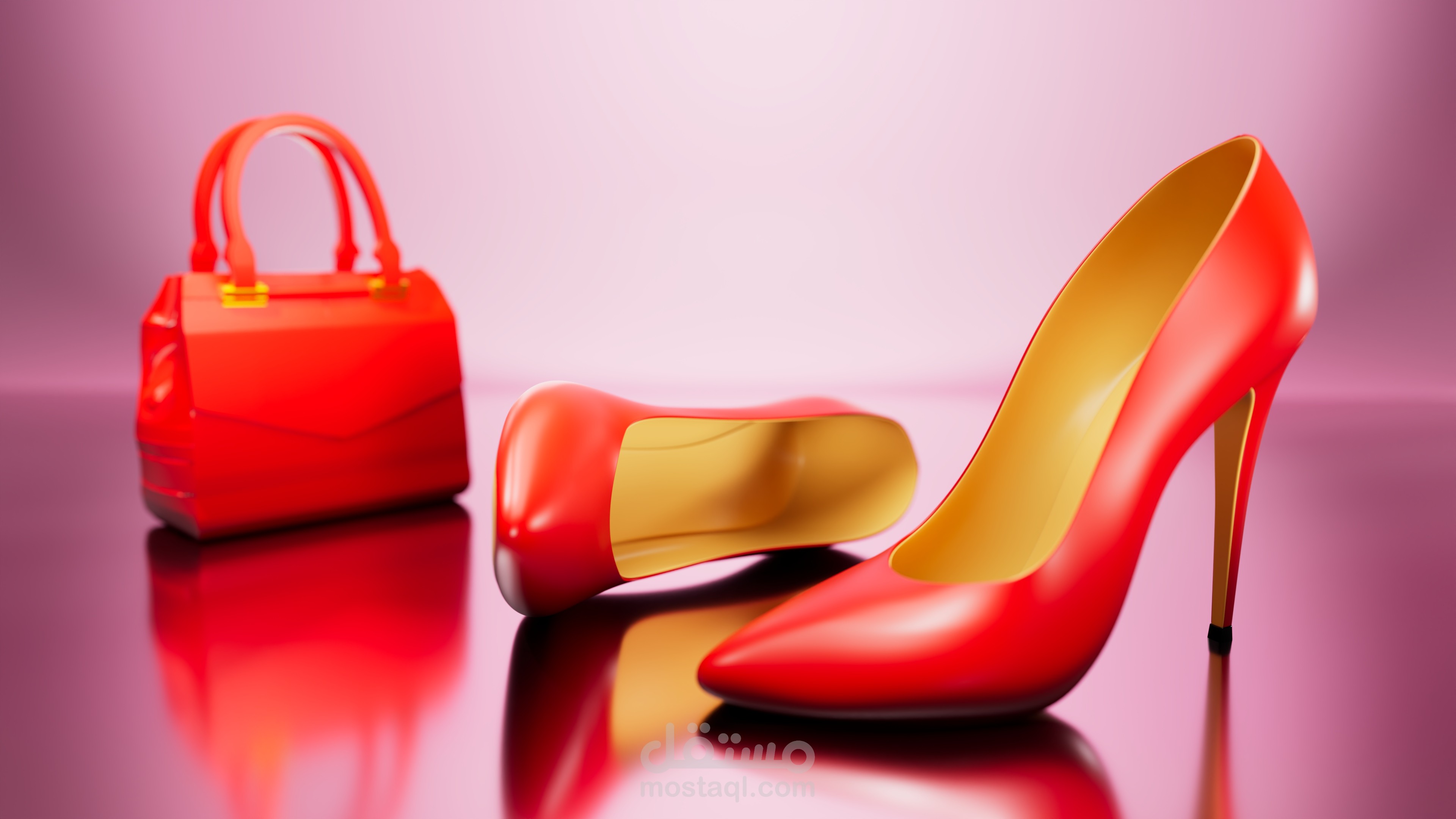 Luxury Red Set | Fashion Accessories CGI for Advertising
