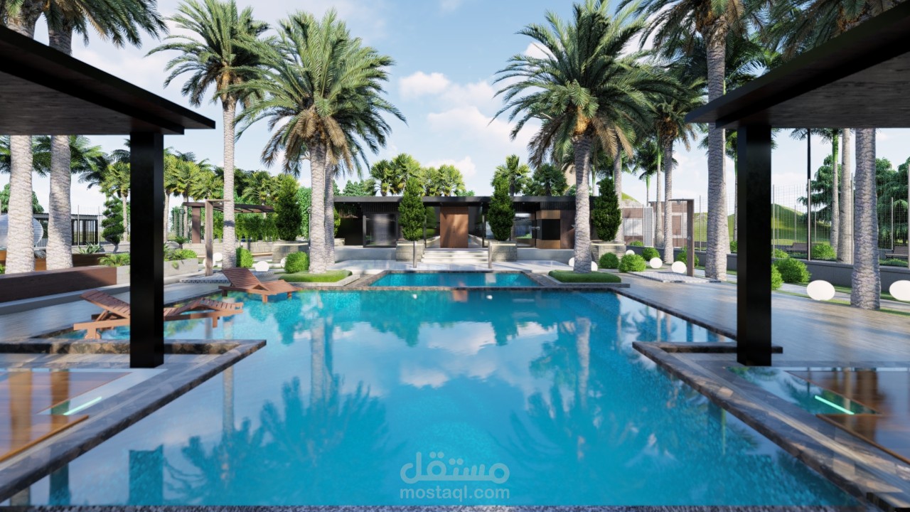 استراحة على ارض بمساحة 5000 متر مربع في سلطنة عمان