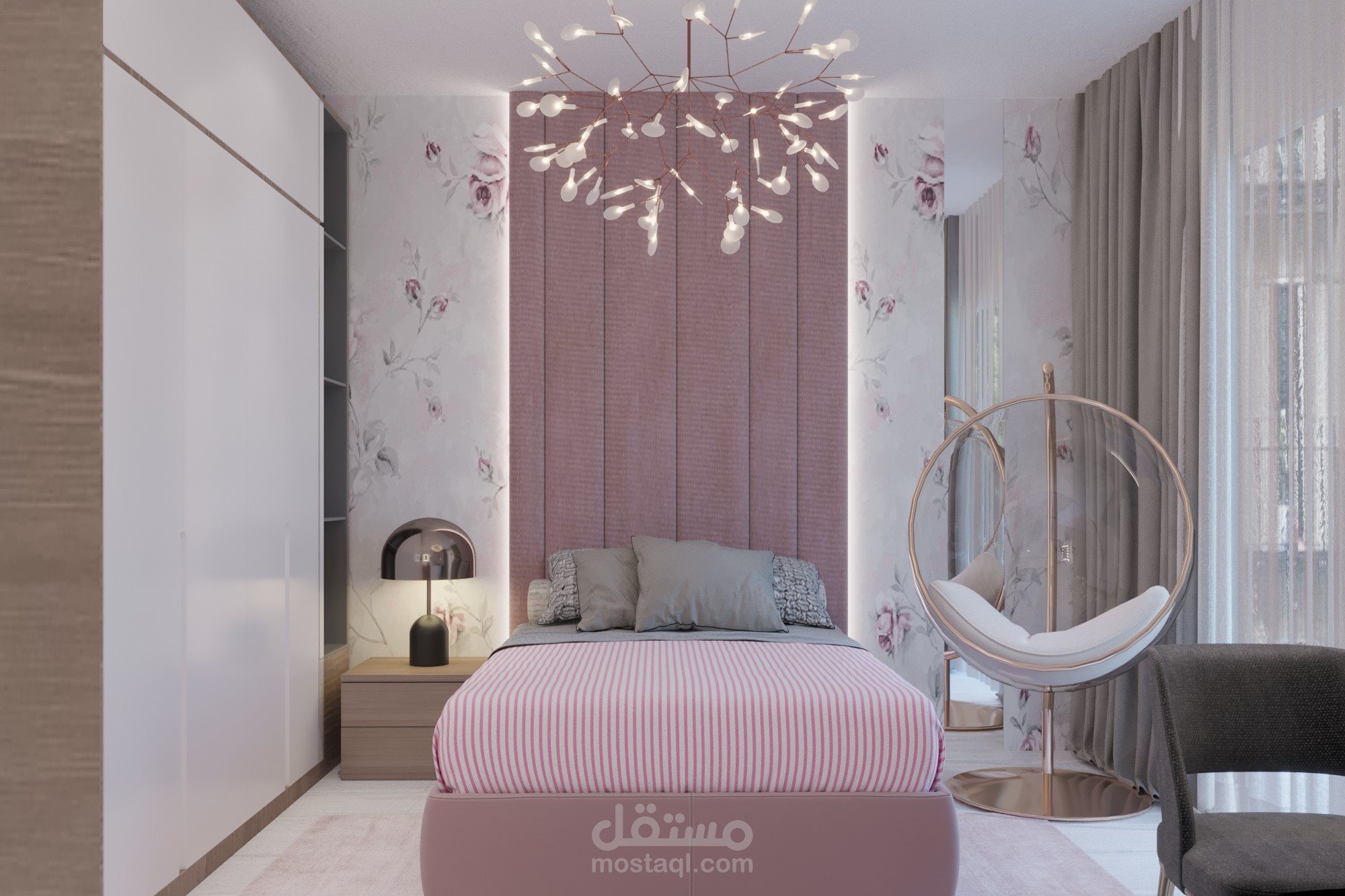 تصميم غرفة فتاة مودرن