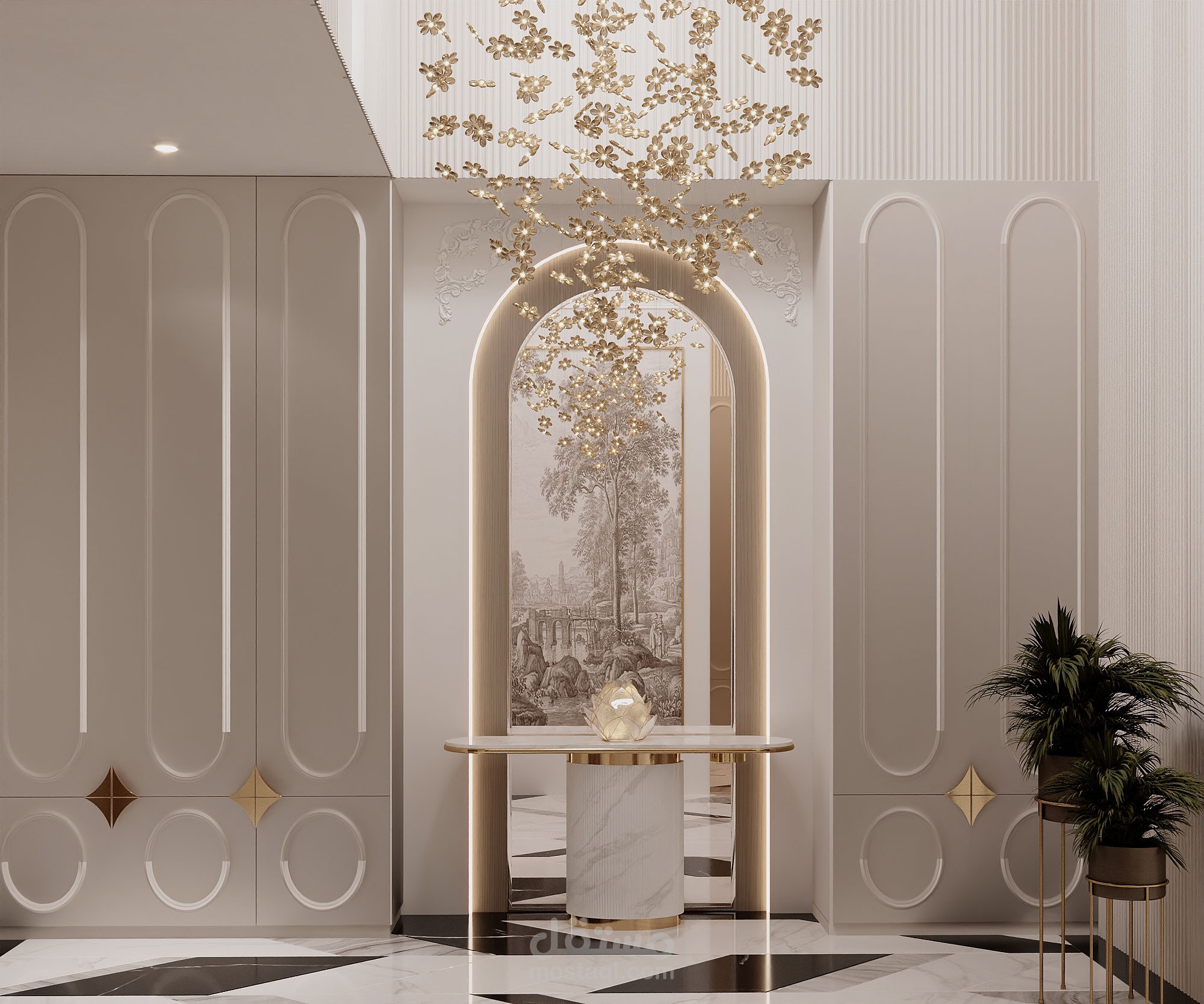 تصميم داخلي فيلا في السعودية Neoclassic