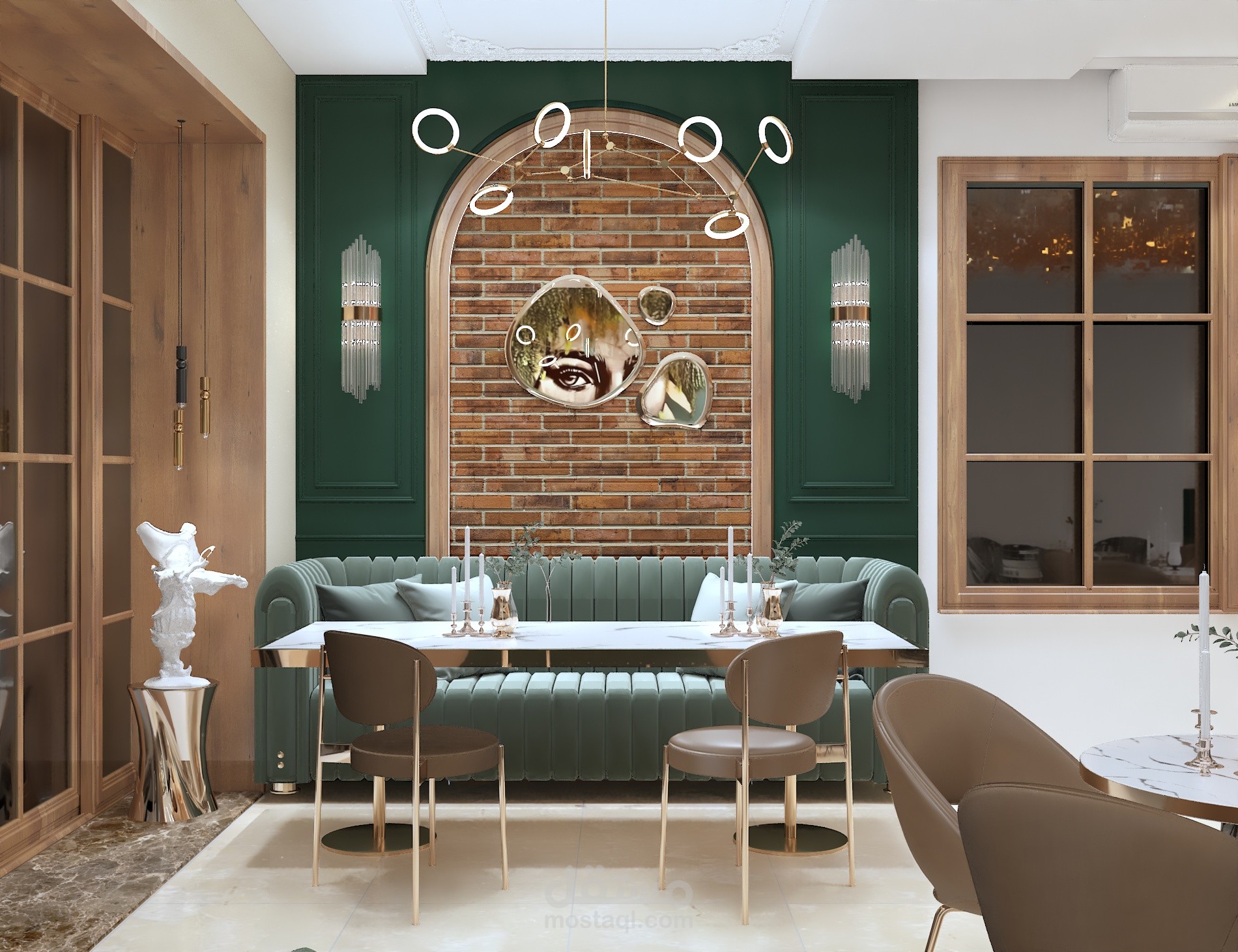 مقهى كلاسيك مودرن: تناغم بين الأناقة التقليدية واللمسات العصرية