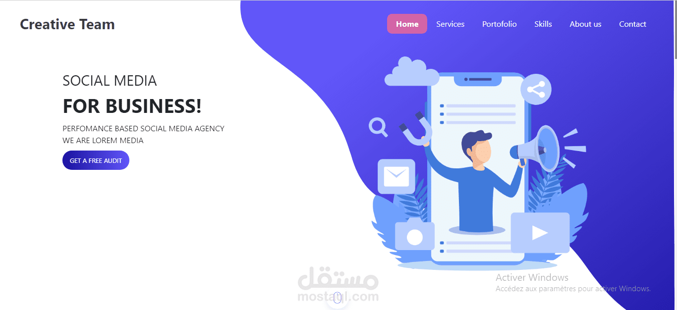 تصميم موقع ويب تفاعلي ومتجاوب مع جميع انواع الشاشات مفتوح المصدر