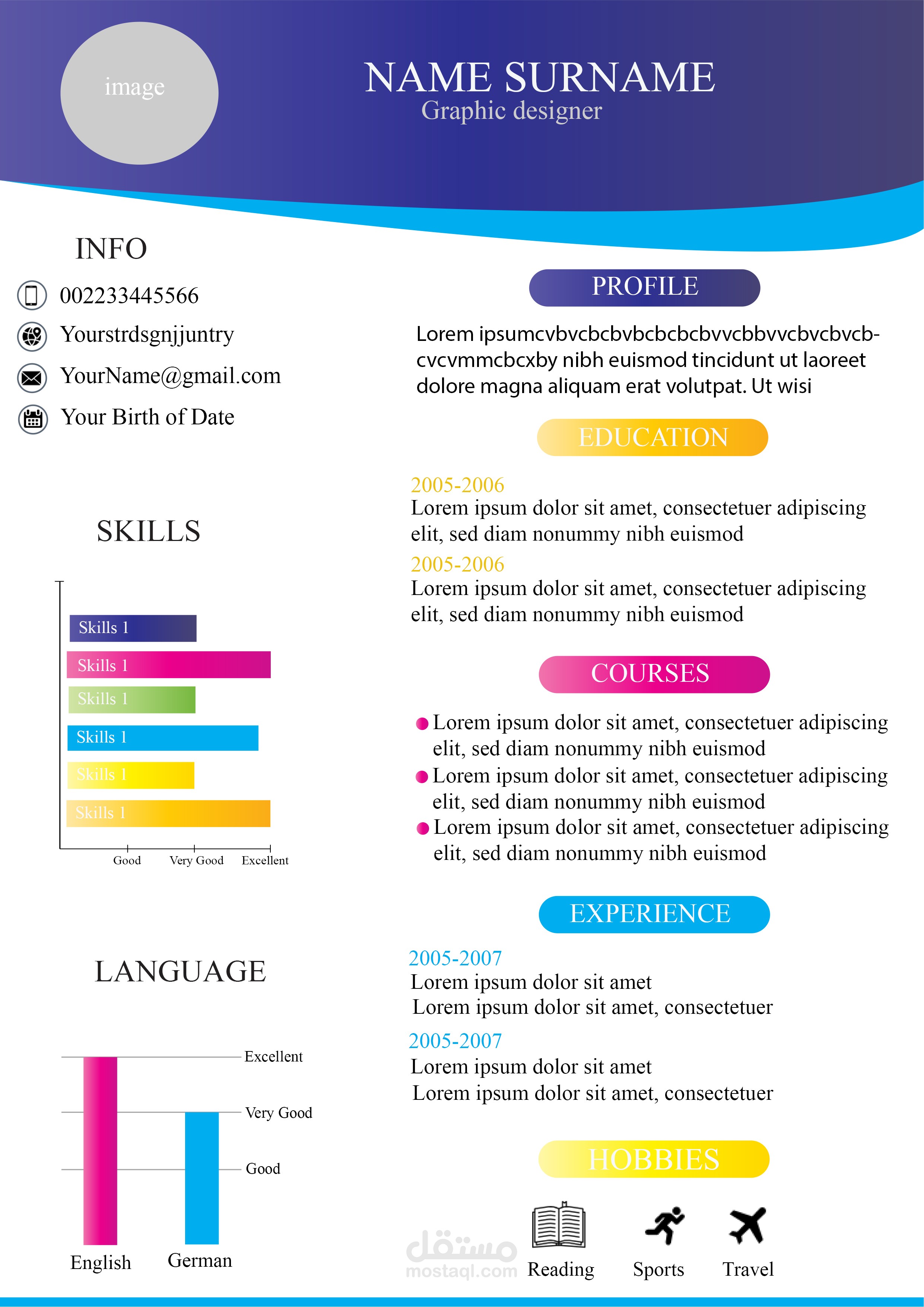 تصميم سيرة ذاتيه CV احترافية فوتوشوب