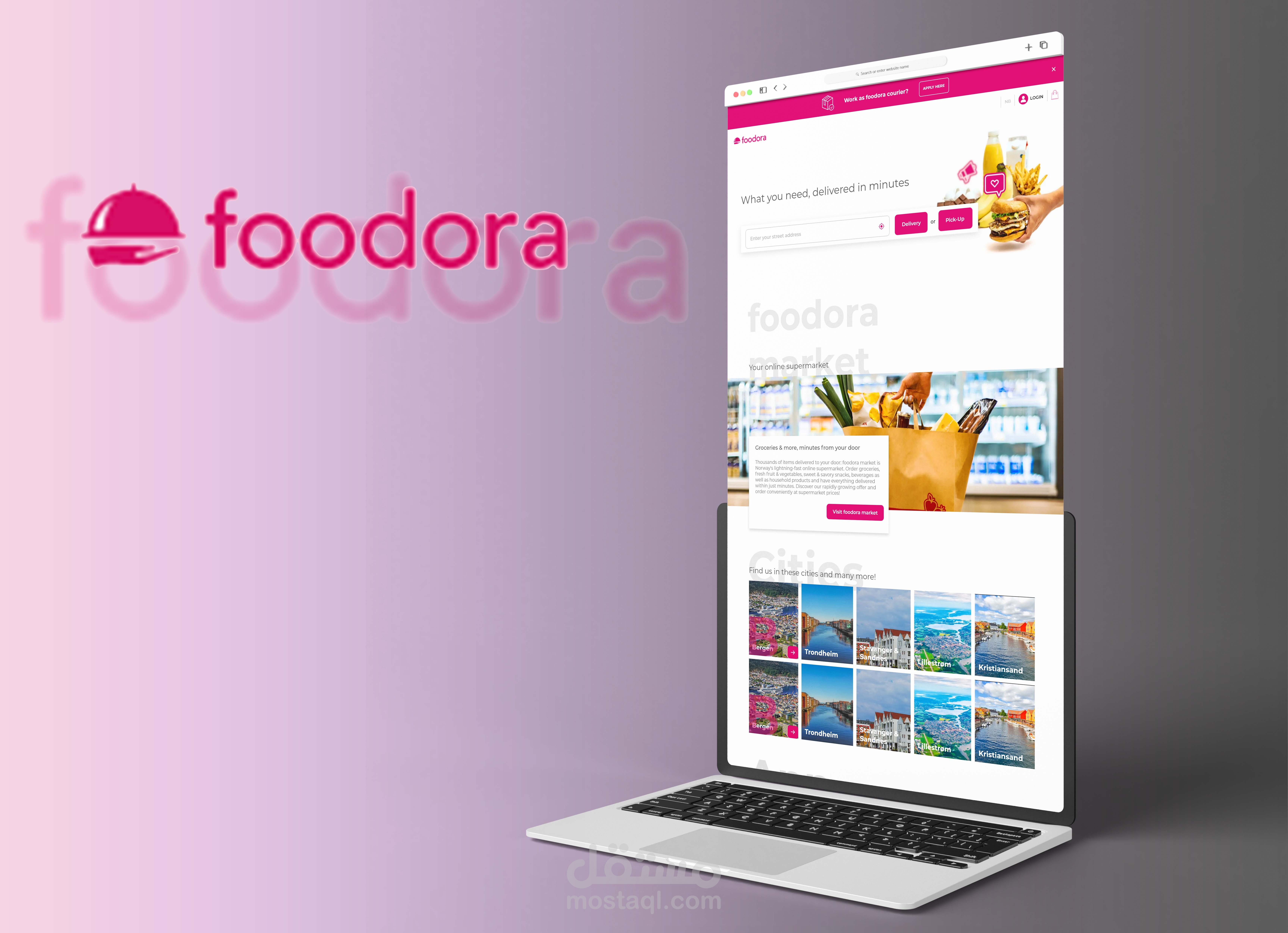 تصميم واجهة المستخدم لمطعم Foodora باستخدام Adobe XD