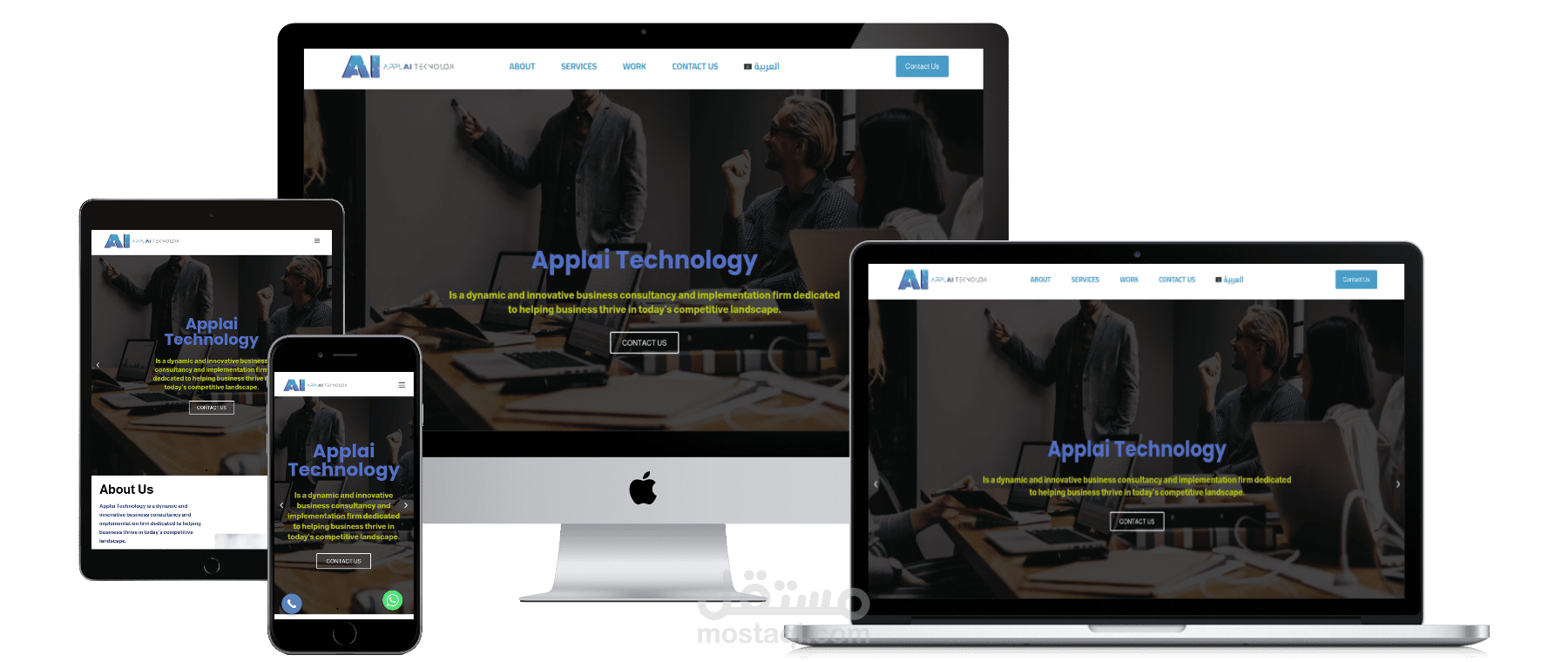 Landing page for consulting company  in Saudi Arabia Applai Technology